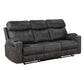 Hirah Dark Gray Microfiber Manual Recliner Sofa with Cupholder Function FredCo