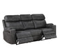 Hirah Dark Gray Microfiber Manual Recliner Sofa with Cupholder Function FredCo