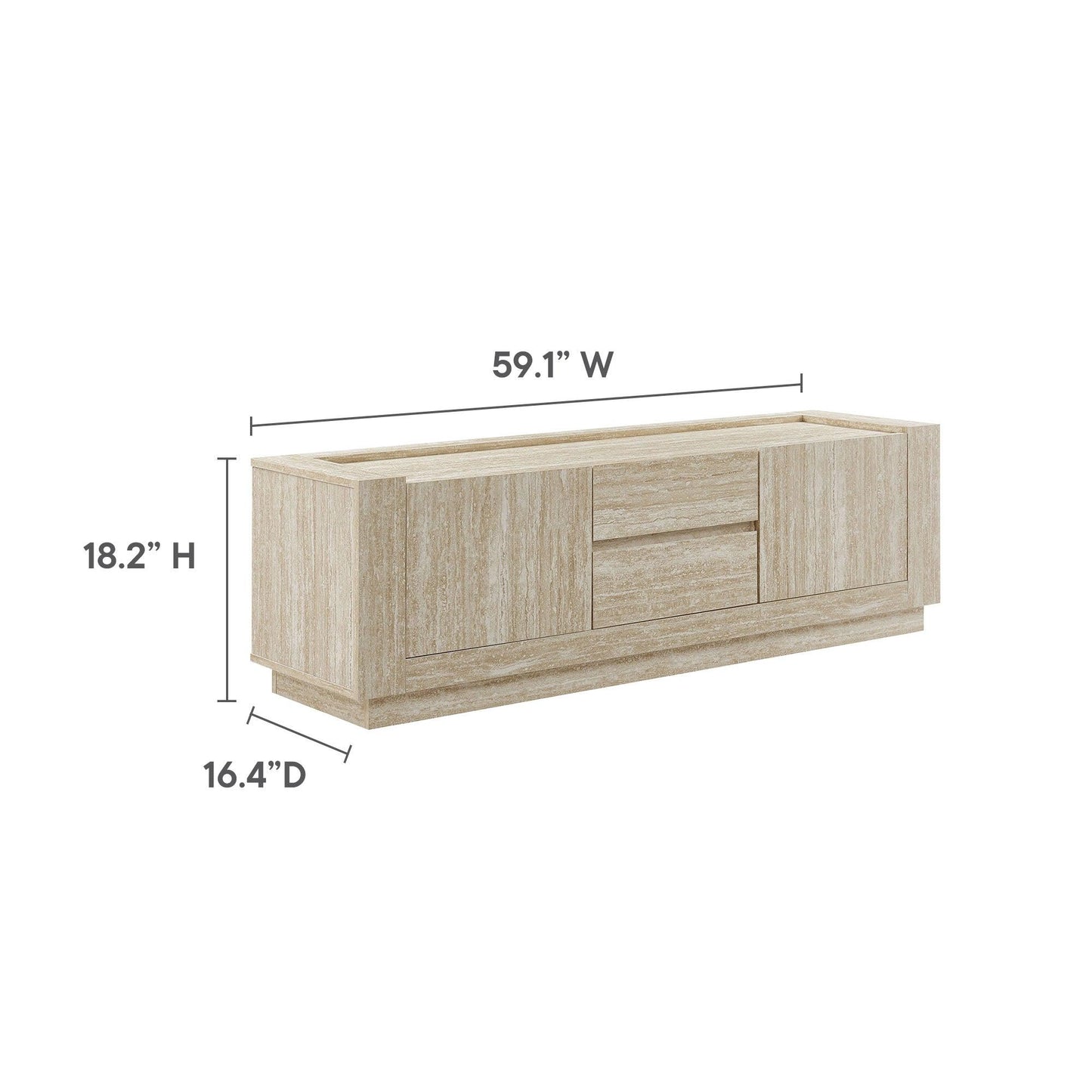 Hollis 59" Travertine TV Stand by Modway FredCo