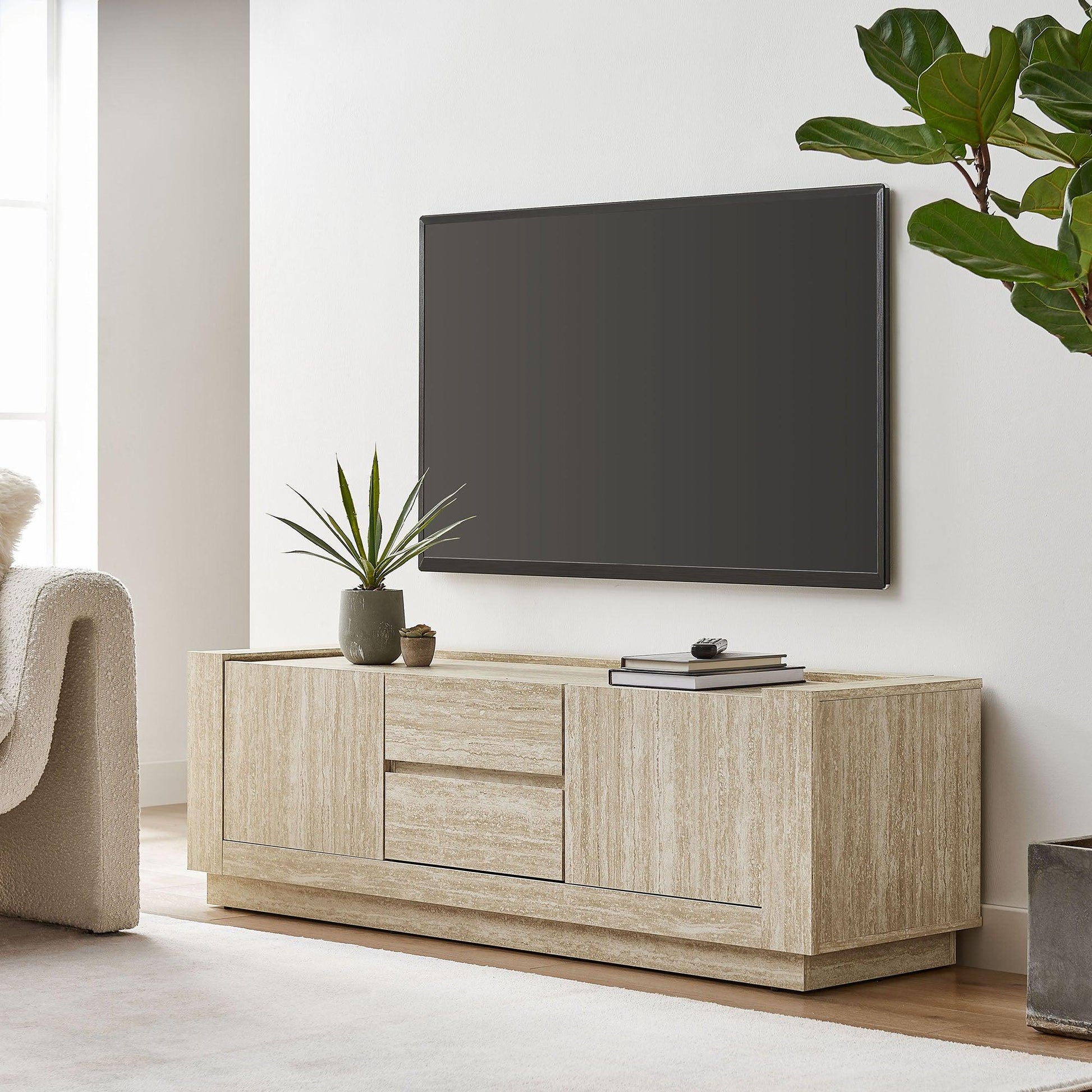 Hollis 59" Travertine TV Stand by Modway FredCo