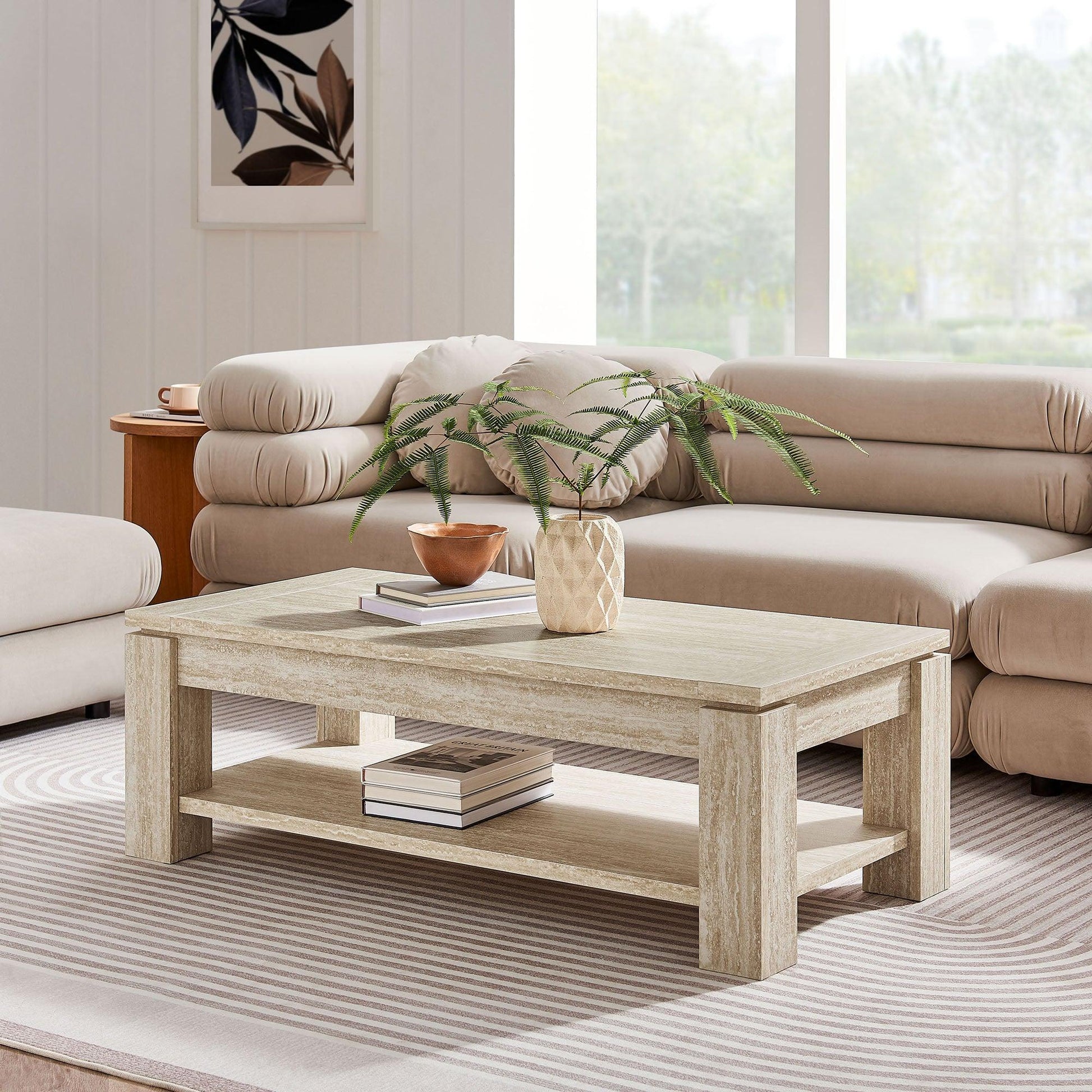 Hollis Travertine Coffee Table by Modway FredCo