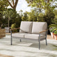 HOME Sencillo Collection - 4 Piece Patio Furniture Set, 2 Lounge Chairs, 1 Loveseat, 1 Coffee Table FredCo