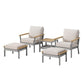 HOME Sencillo Collection - 5 Piece Patio Furniture Set, 2 Lounge Chairs, 2 Ottomans, 1 Coffee Table FredCo