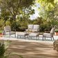 HOME Sencillo Collection - 6 Piece Patio Furniture Set, 1 Coffee Table, 1 Loveseat, 2 Lounge Chairs and 2 Ottomans FredCo