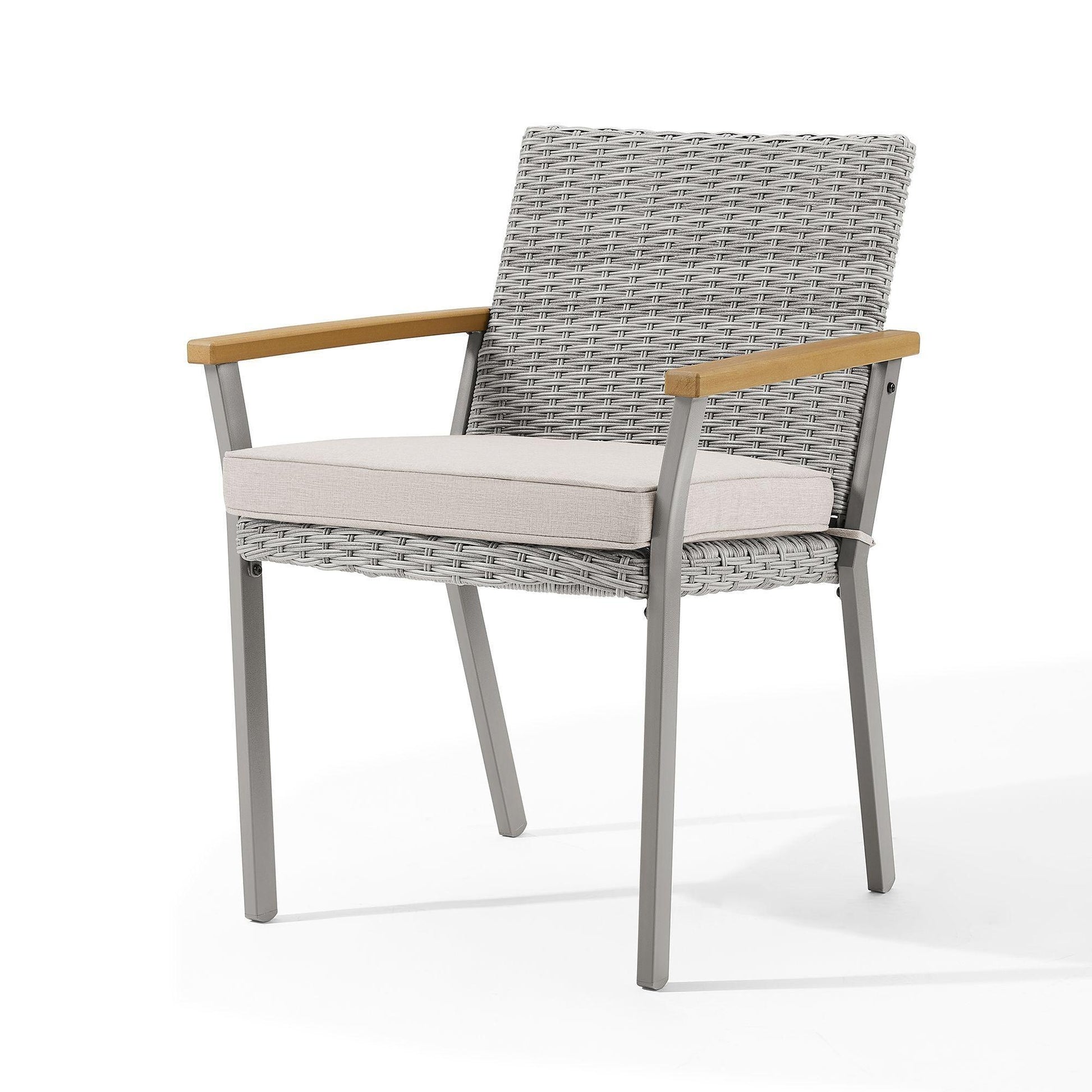 HOME Sencillo Collection - Dining Chair with Faux Wood Armrests FredCo
