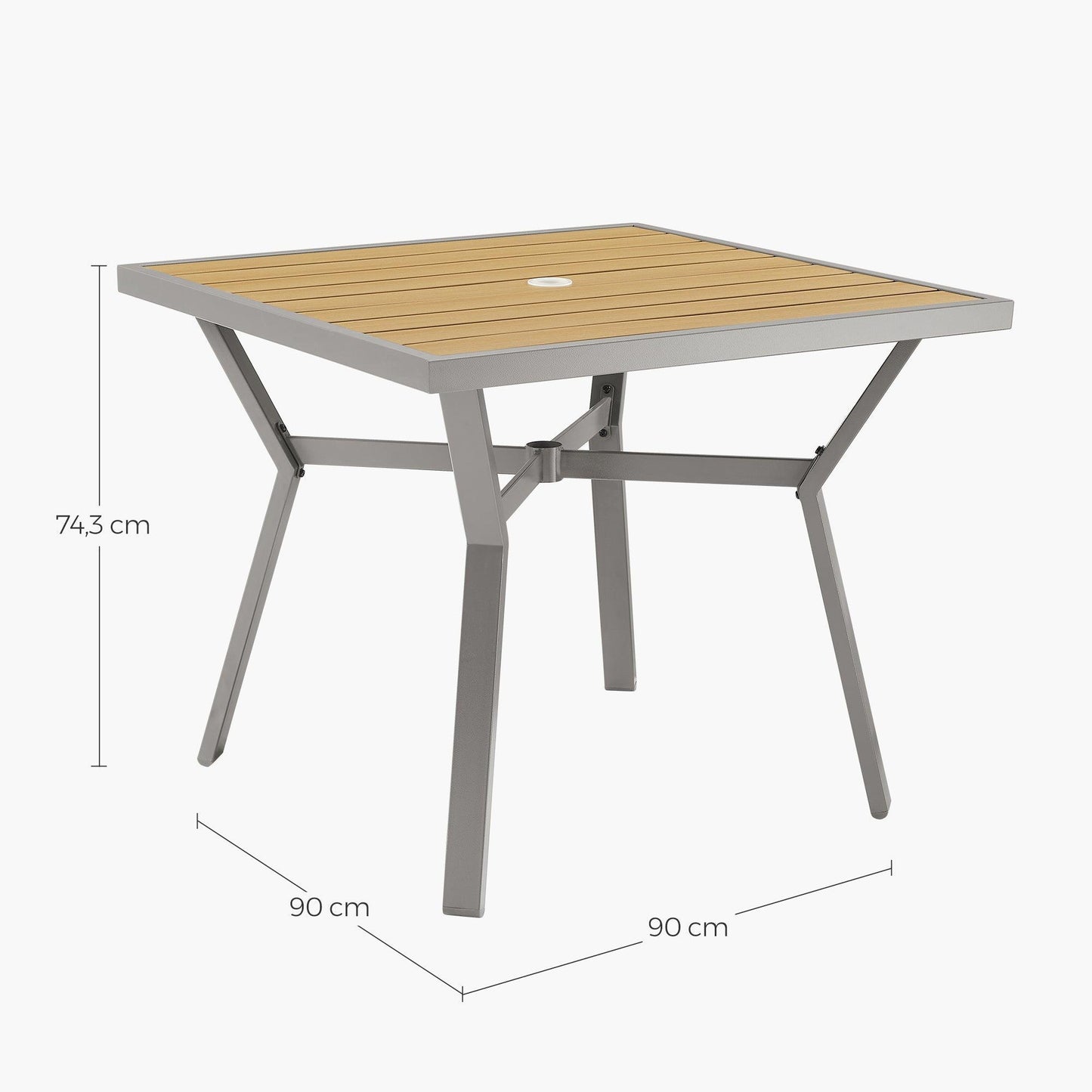 HOME Sencillo Collection - Dining Table, Patio Table, with Umbrella Hole FredCo