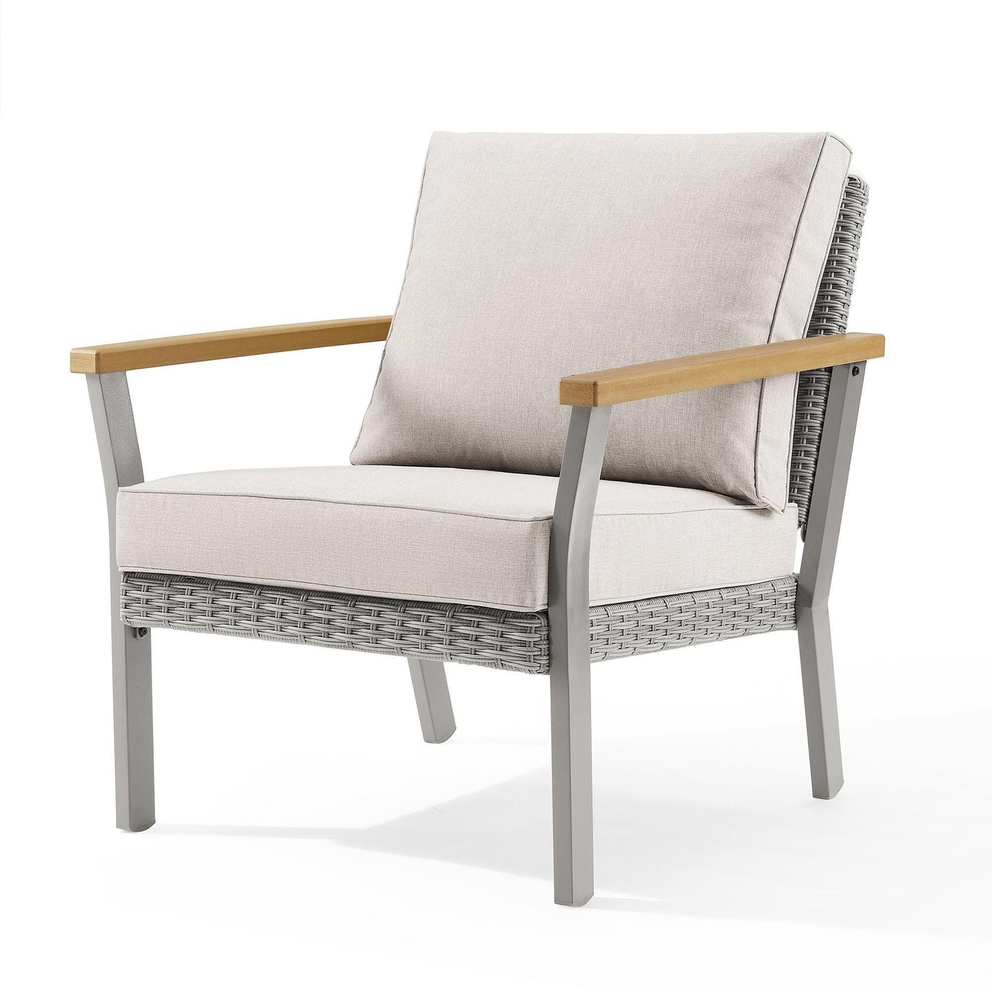HOME Sencillo Collection - Lounge Chair with Faux Wood Armrests FredCo
