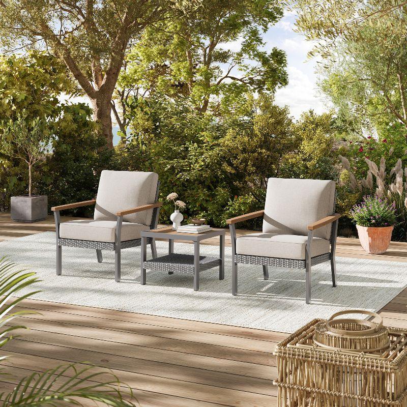 HOME Sencillo Collection - Lounge Chair with Faux Wood Armrests FredCo