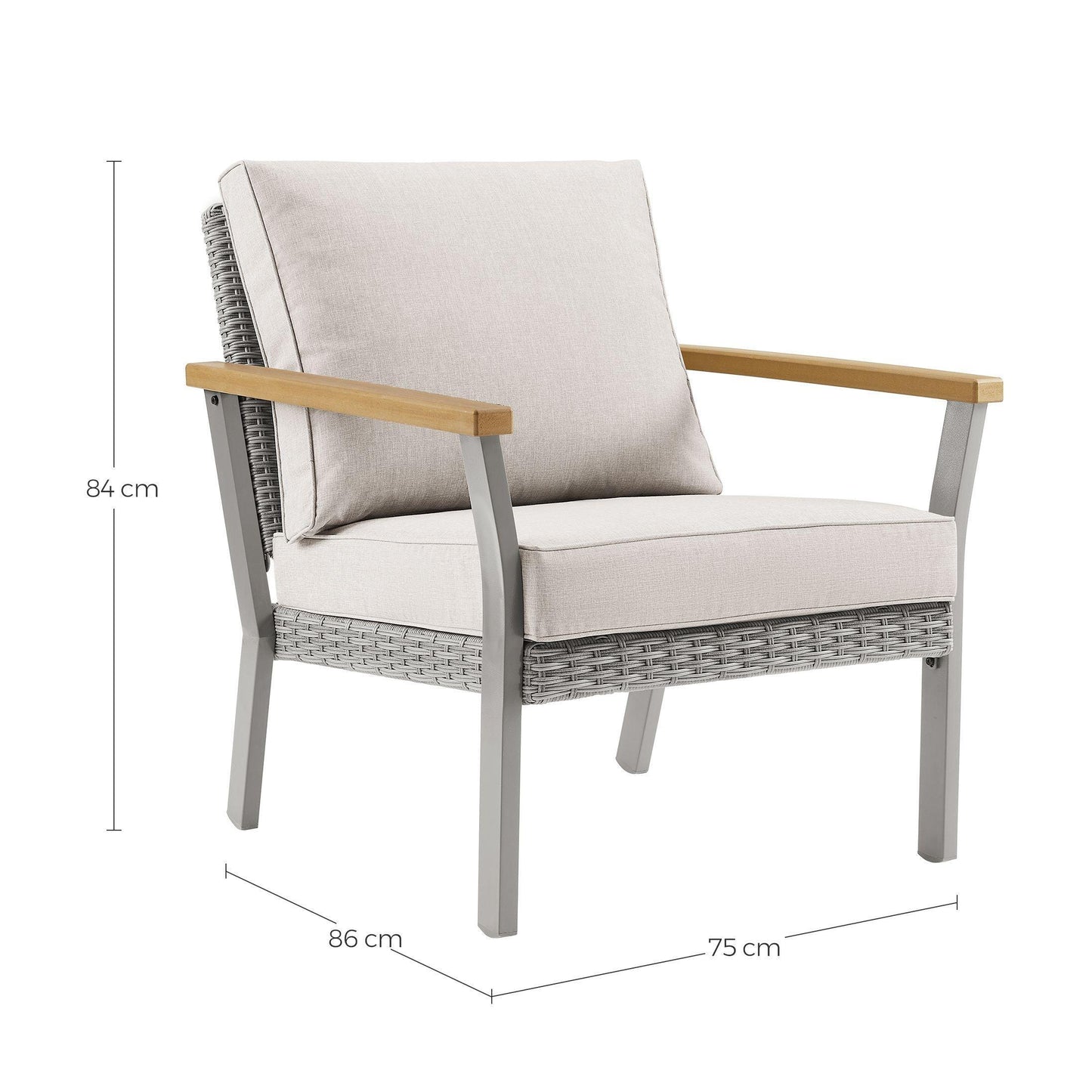 HOME Sencillo Collection - Lounge Chair with Faux Wood Armrests FredCo