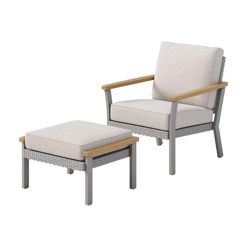 HOME Sencillo Collection - Patio Furniture Set, Patio Chair with Ottoman FredCo