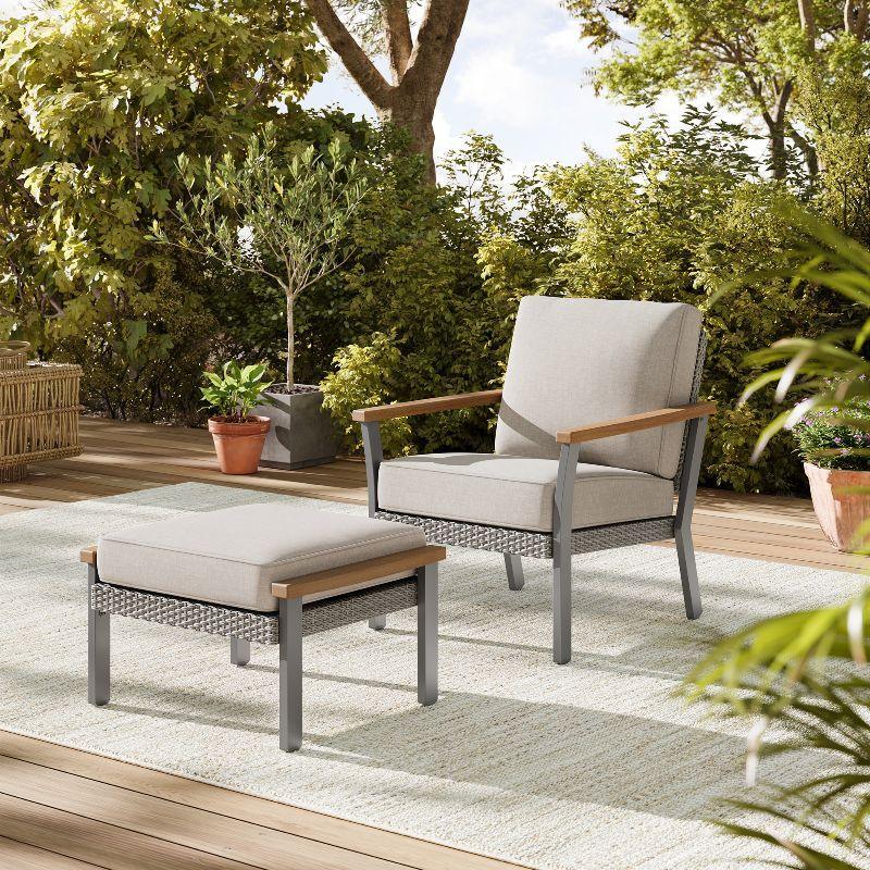 HOME Sencillo Collection - Patio Furniture Set, Patio Chair with Ottoman FredCo