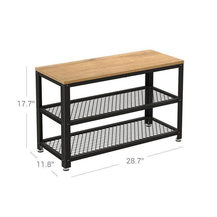 Honey Brown Shoe Bench FredCo