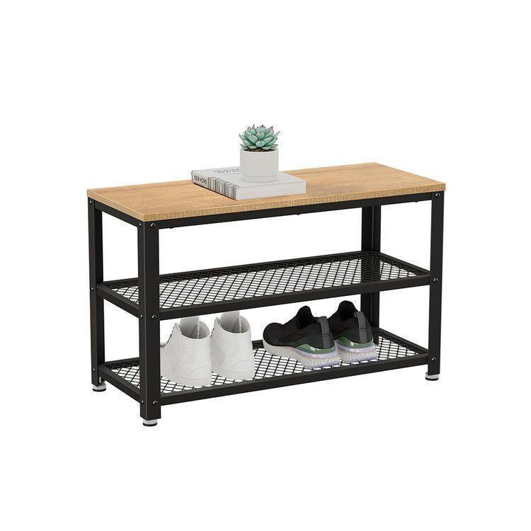 Honey Brown Shoe Bench FredCo