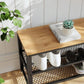 Honey Brown Shoe Bench FredCo