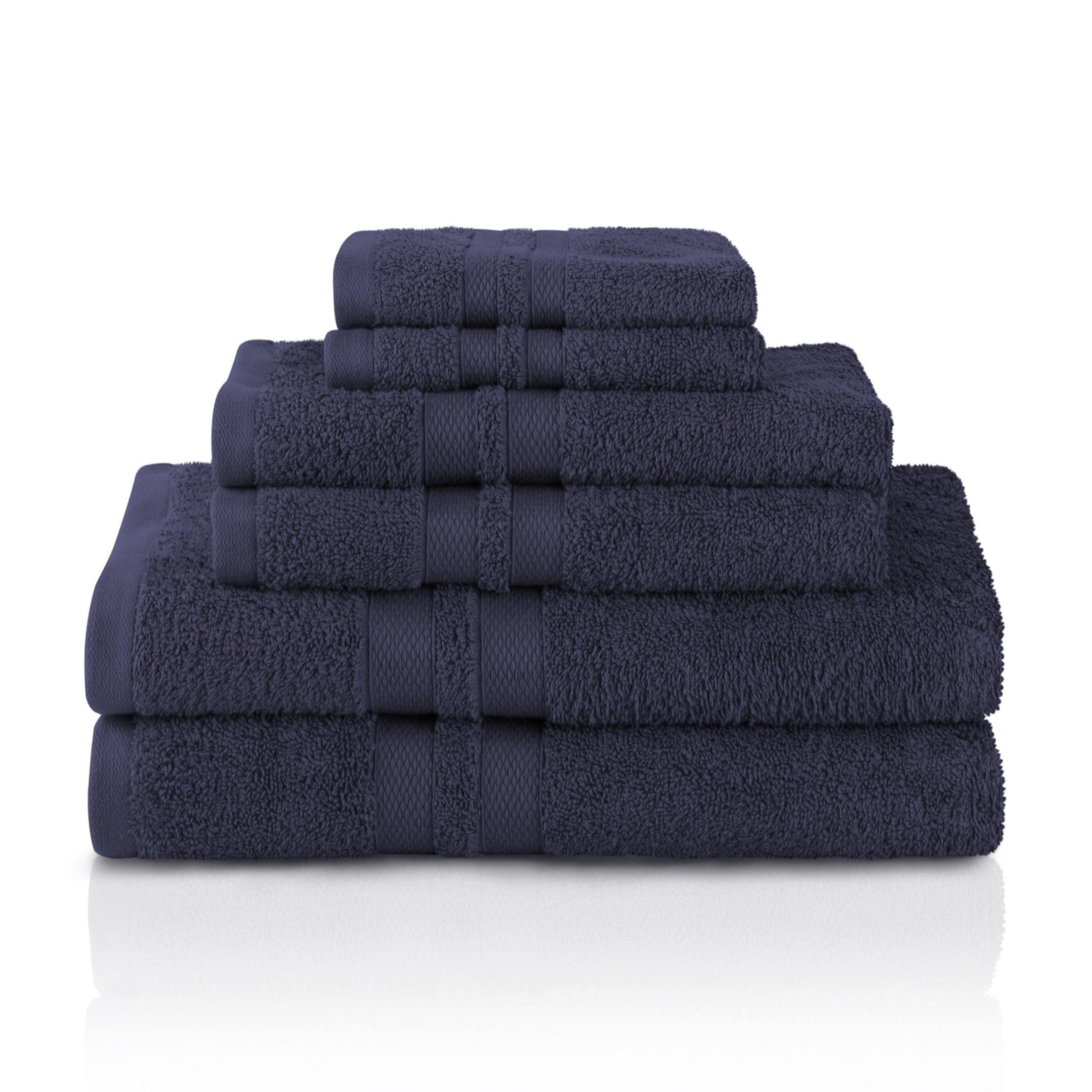 Honeycomb 100% Combed Cotton 500GSM Solitaire Border 6-Piece Towel Set FredCo