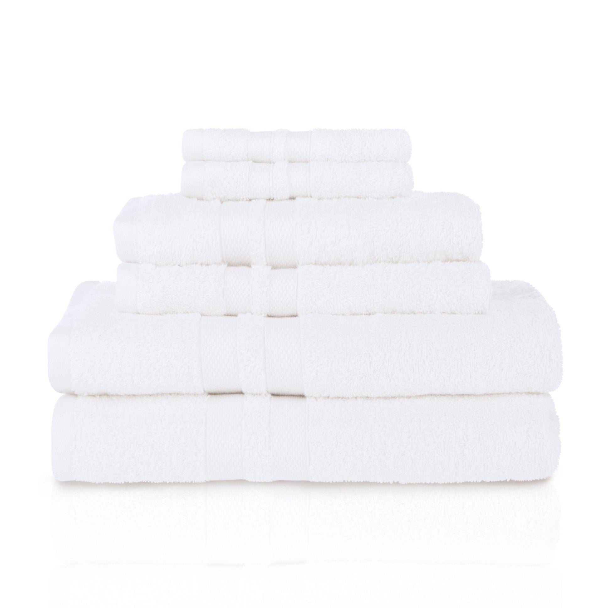 Honeycomb 100% Combed Cotton 500GSM Solitaire Border 6-Piece Towel Set FredCo