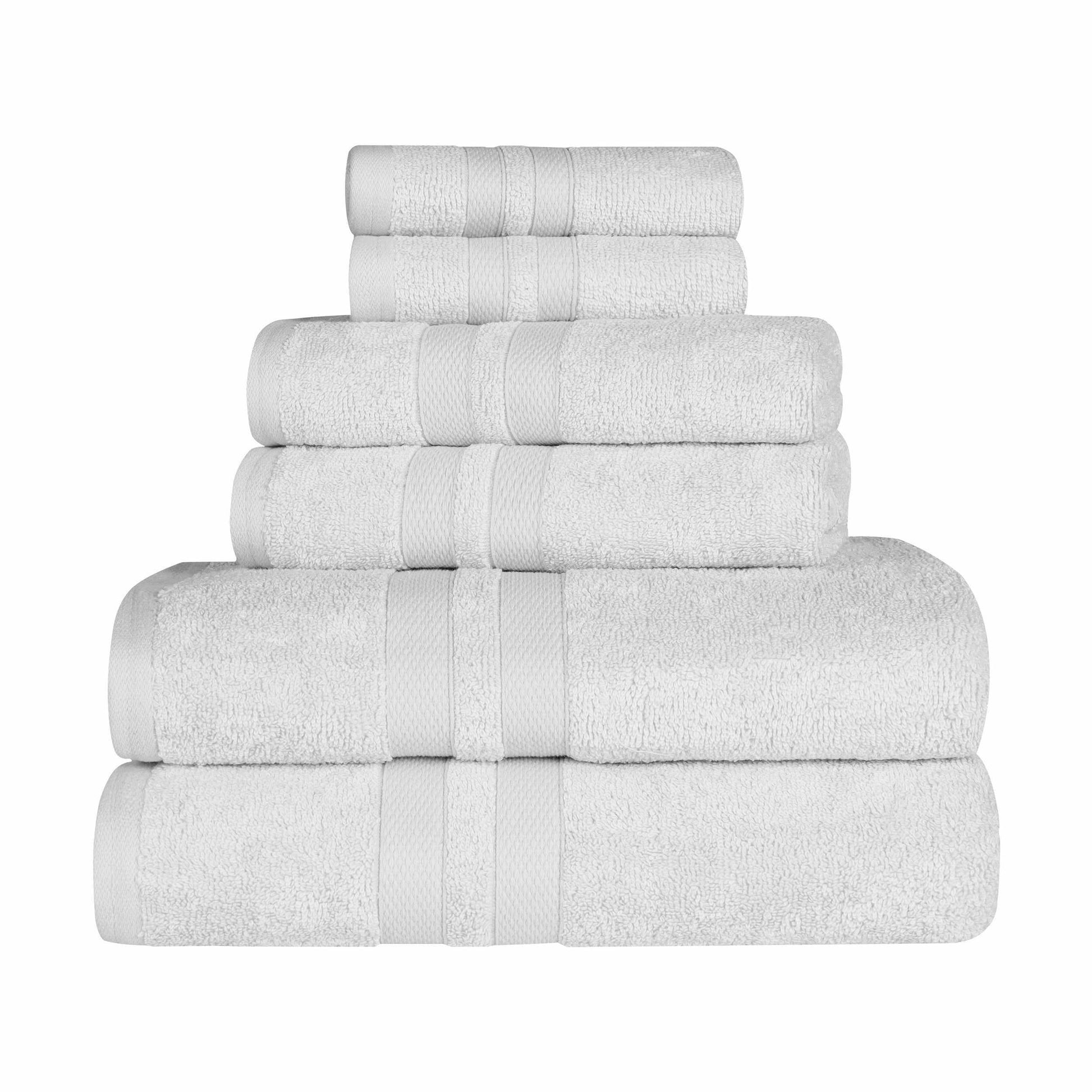 Honeycomb 100% Combed Cotton 500GSM Solitaire Border 6-Piece Towel Set FredCo