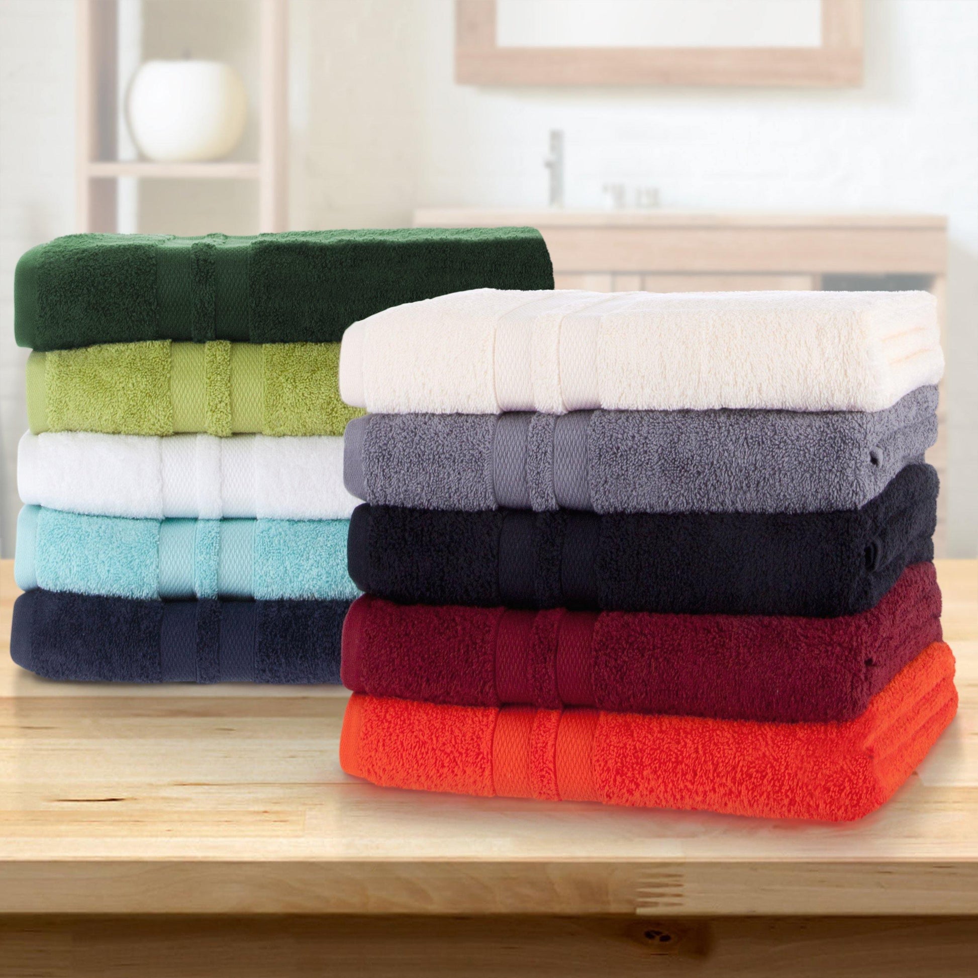 Honeycomb 100% Combed Cotton 500GSM Solitaire Border 6-Piece Towel Set FredCo