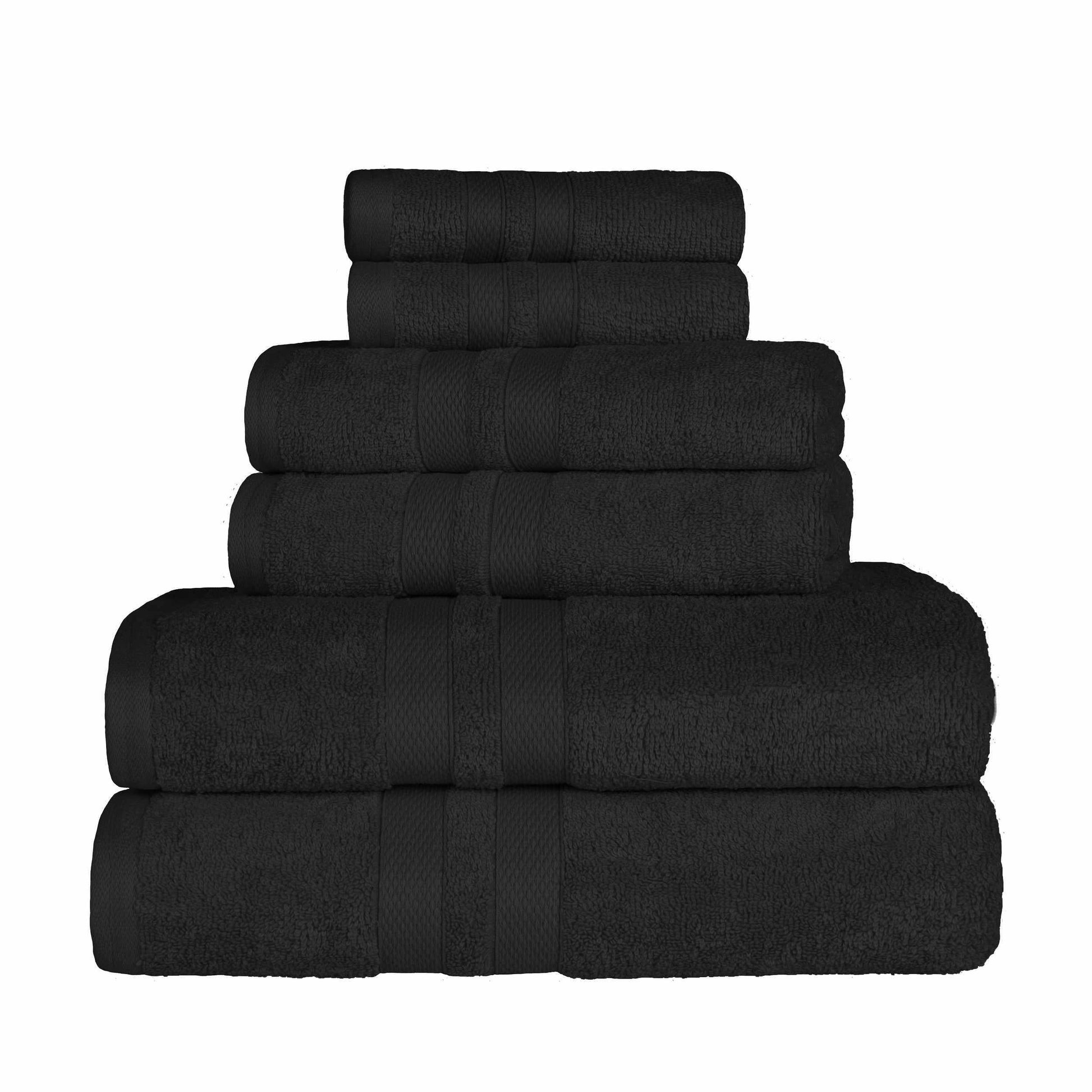Honeycomb 100% Combed Cotton 500GSM Solitaire Border 6-Piece Towel Set FredCo