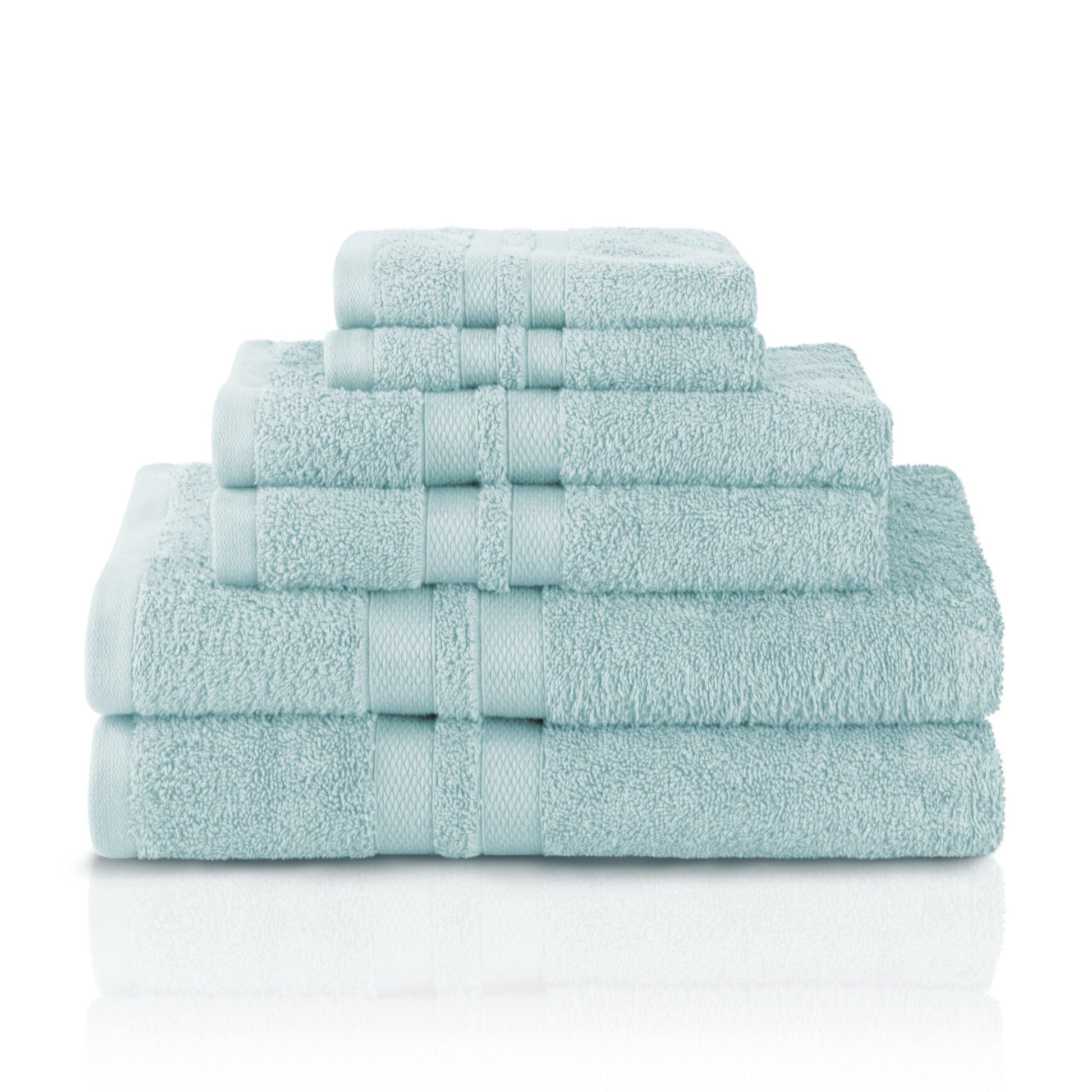 Honeycomb 100% Combed Cotton 500GSM Solitaire Border 6-Piece Towel Set FredCo