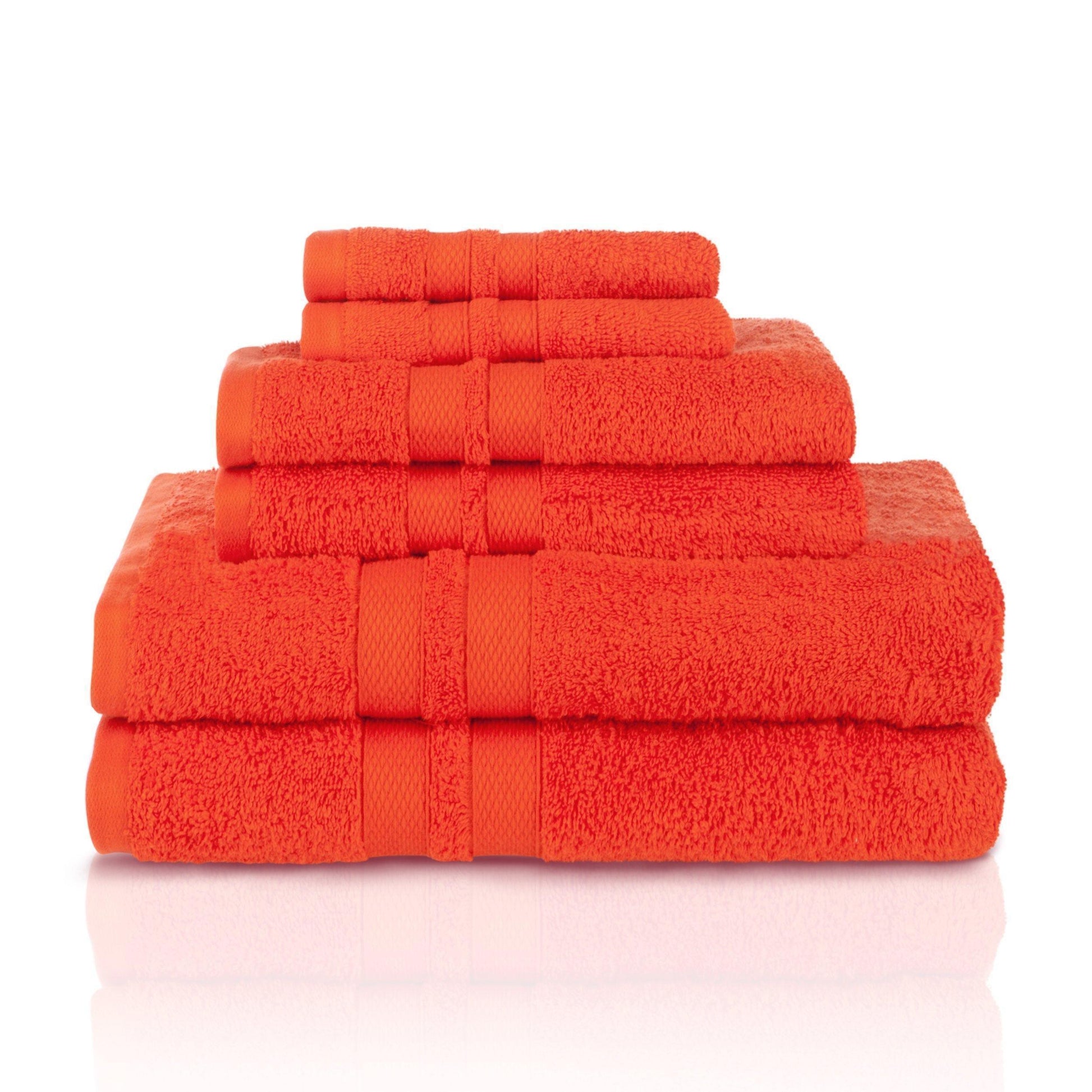 Honeycomb 100% Combed Cotton 500GSM Solitaire Border 6-Piece Towel Set FredCo