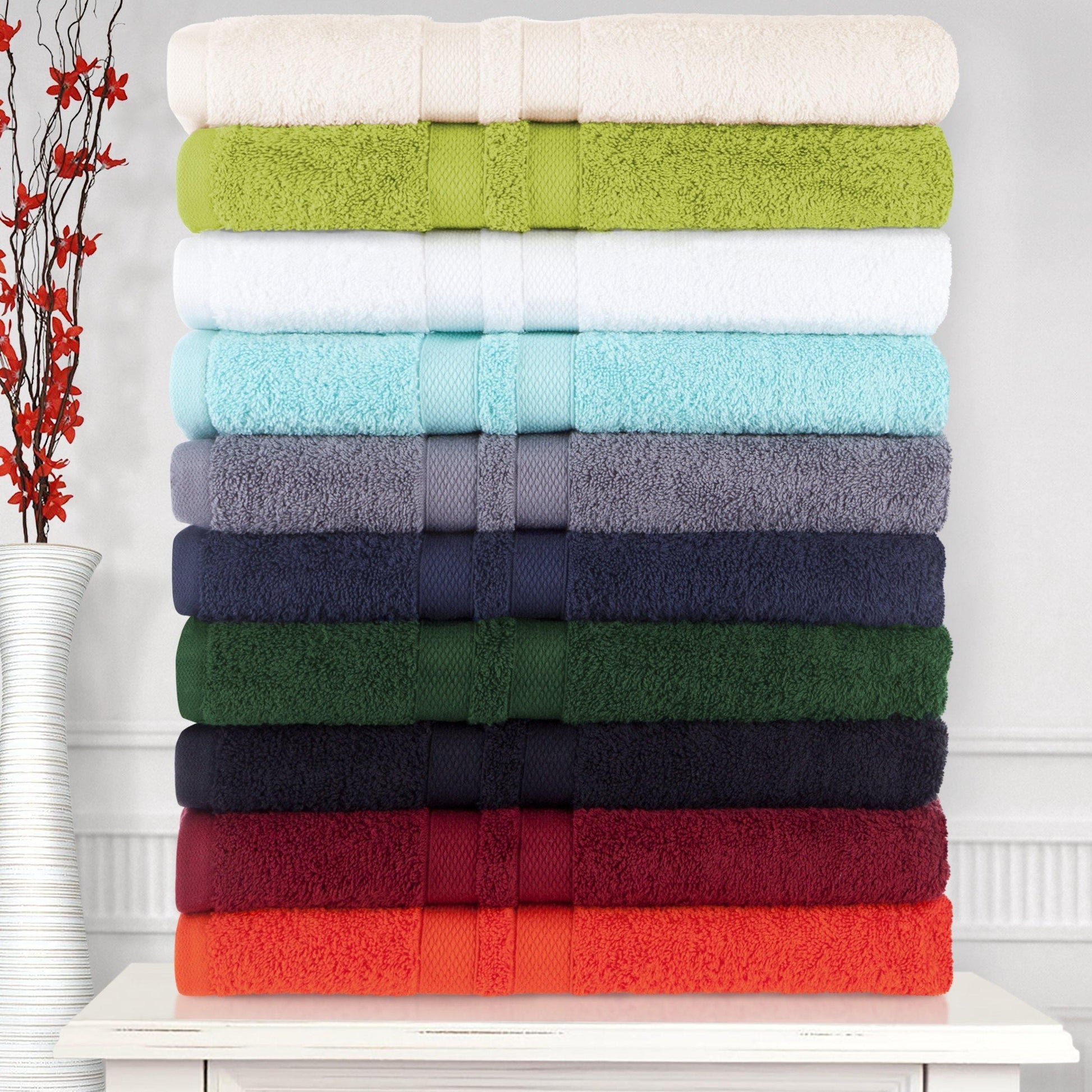 Honeycomb 100% Combed Cotton 500GSM Solitaire Border 6-Piece Towel Set FredCo