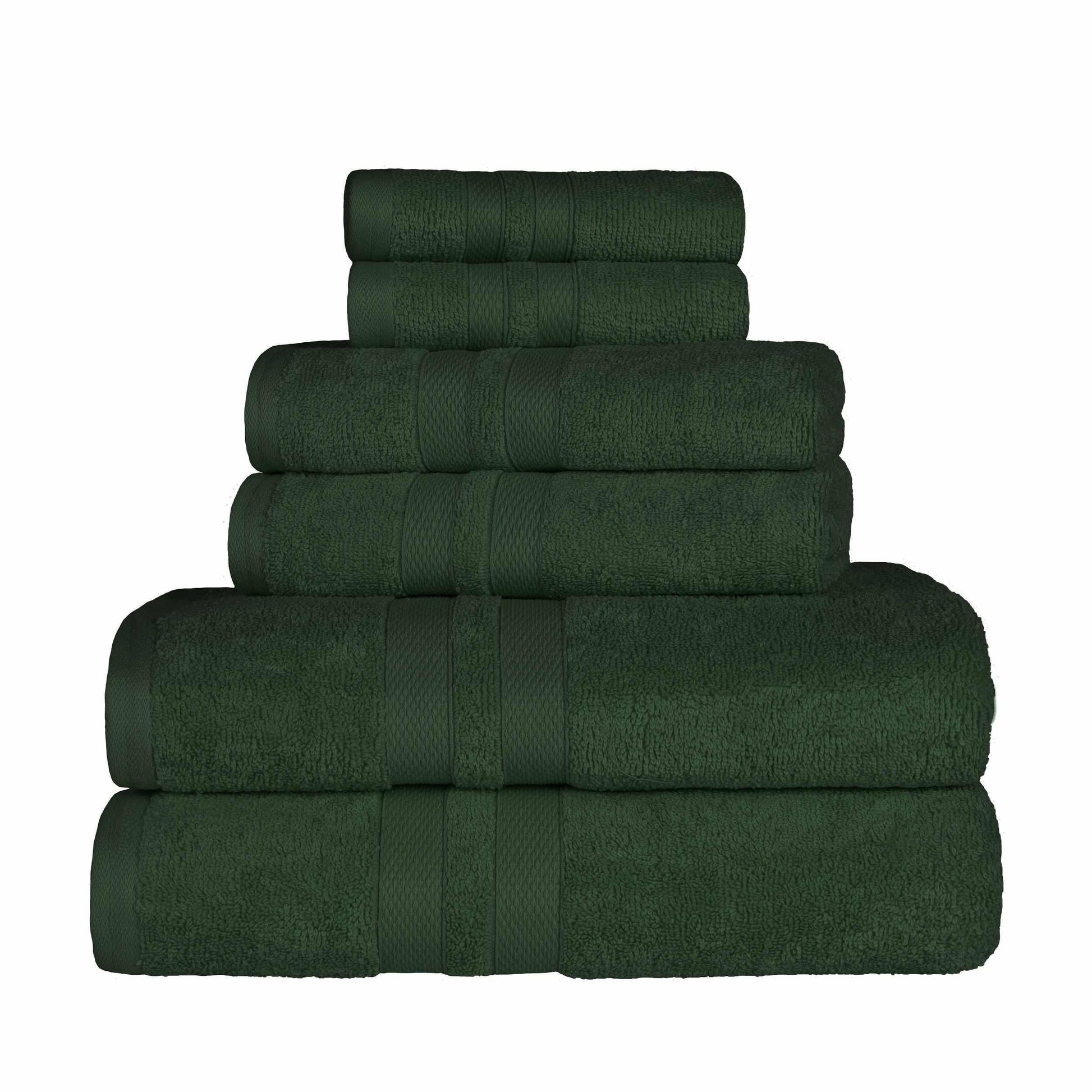 Honeycomb 100% Combed Cotton 500GSM Solitaire Border 6-Piece Towel Set FredCo