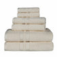 Honeycomb 100% Combed Cotton 500GSM Solitaire Border 6-Piece Towel Set FredCo