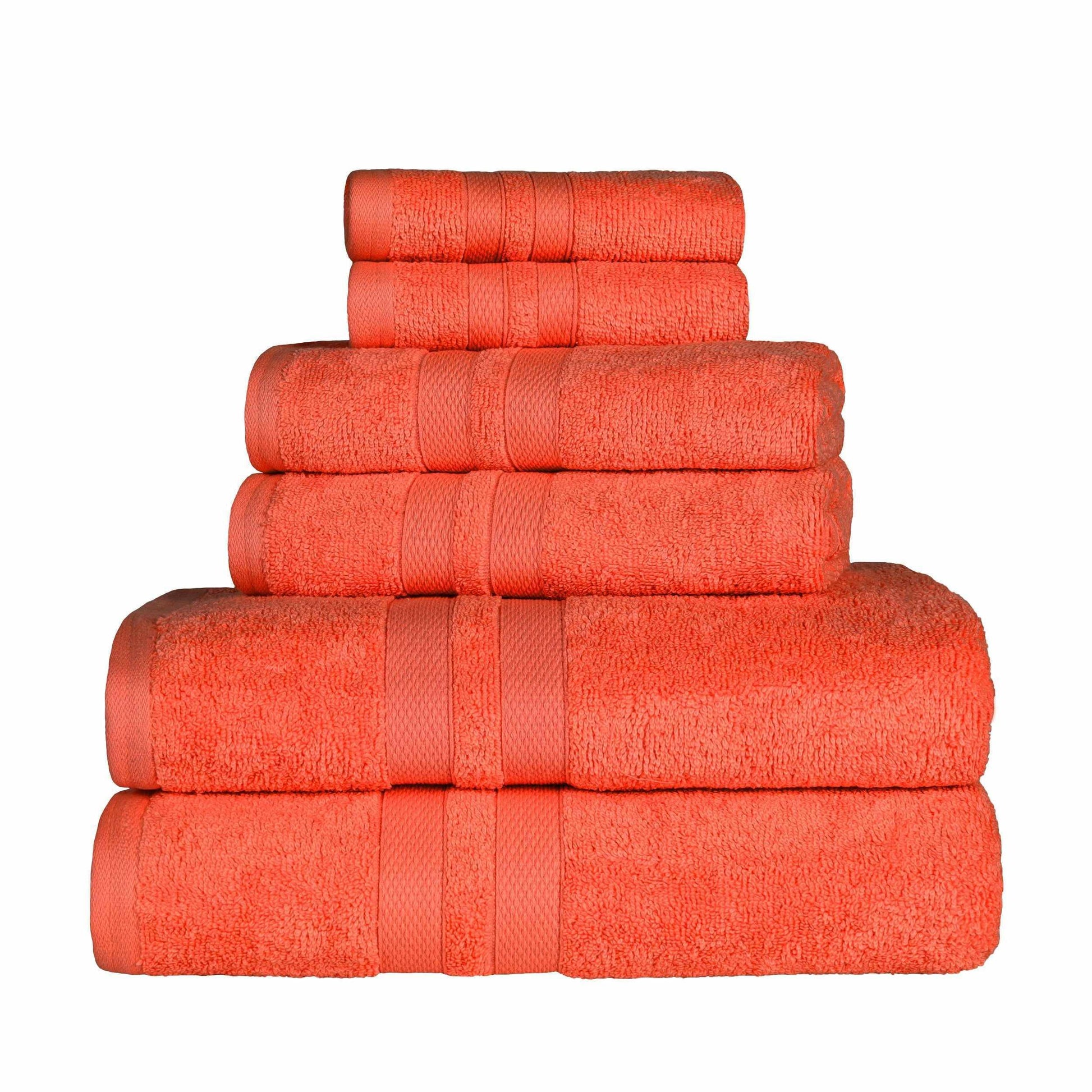 Honeycomb 100% Combed Cotton 500GSM Solitaire Border 6-Piece Towel Set FredCo