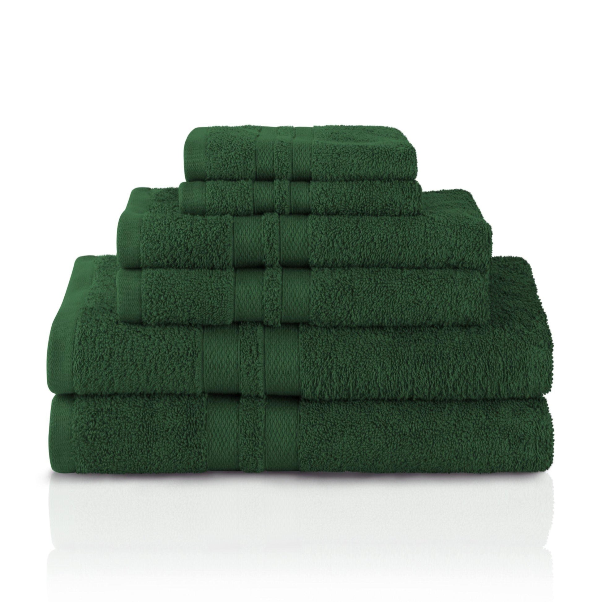 Honeycomb 100% Combed Cotton 500GSM Solitaire Border 6-Piece Towel Set FredCo
