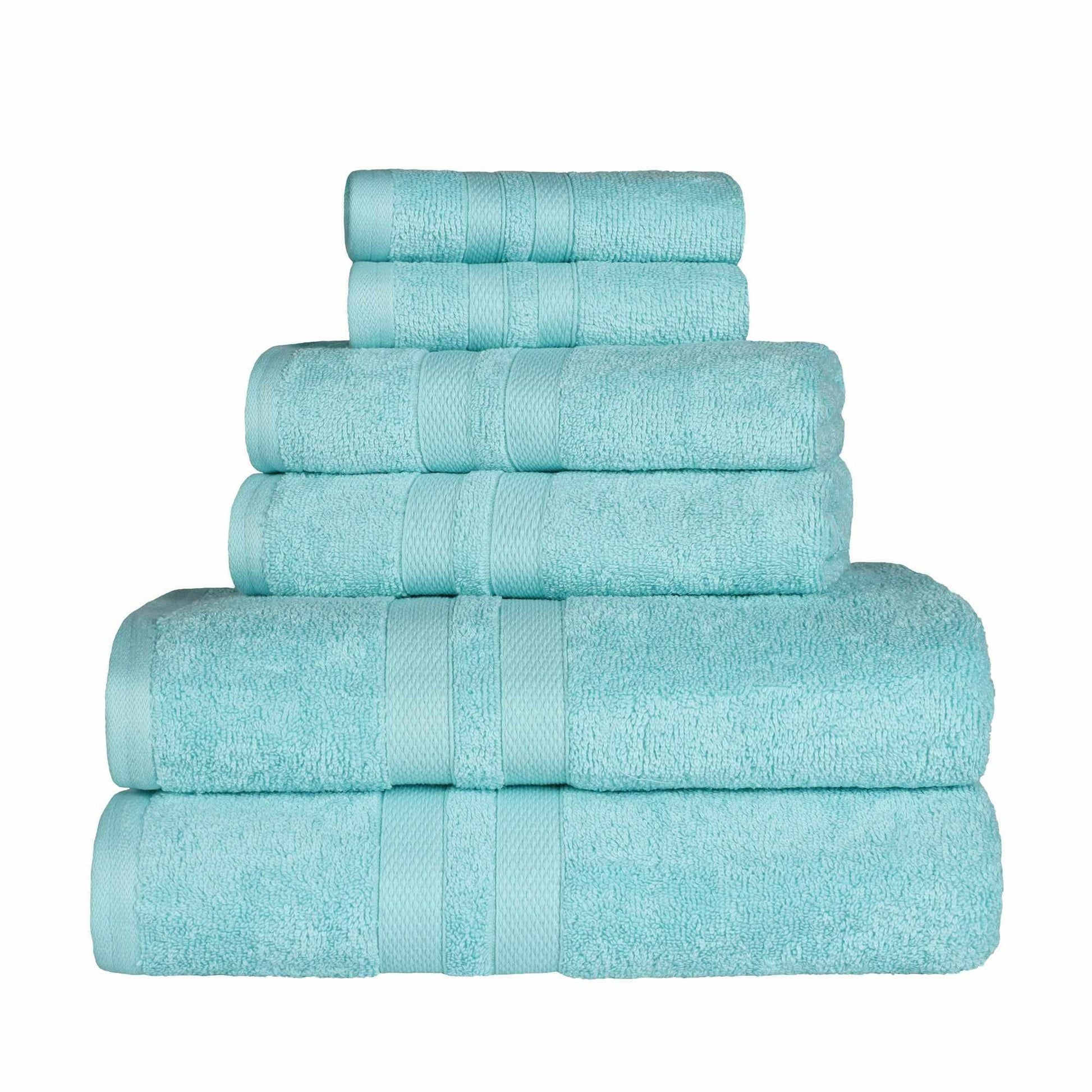 Honeycomb 100% Combed Cotton 500GSM Solitaire Border 6-Piece Towel Set FredCo