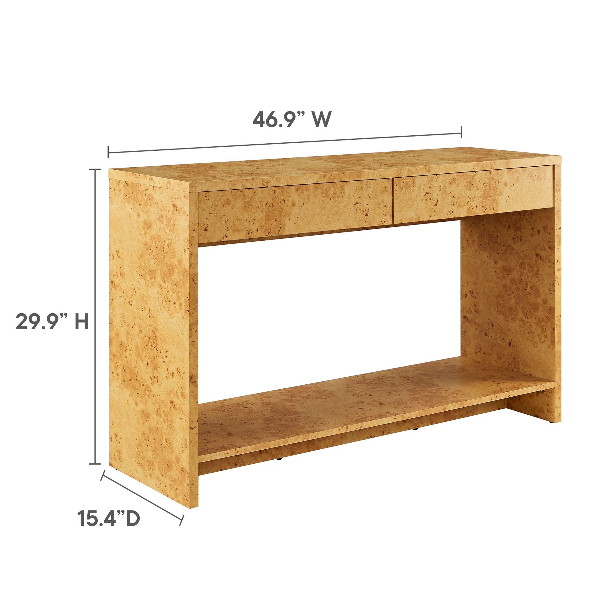 Hudson 2-Drawer Burl Wood Console Table by Modway EEI-6857 FredCo