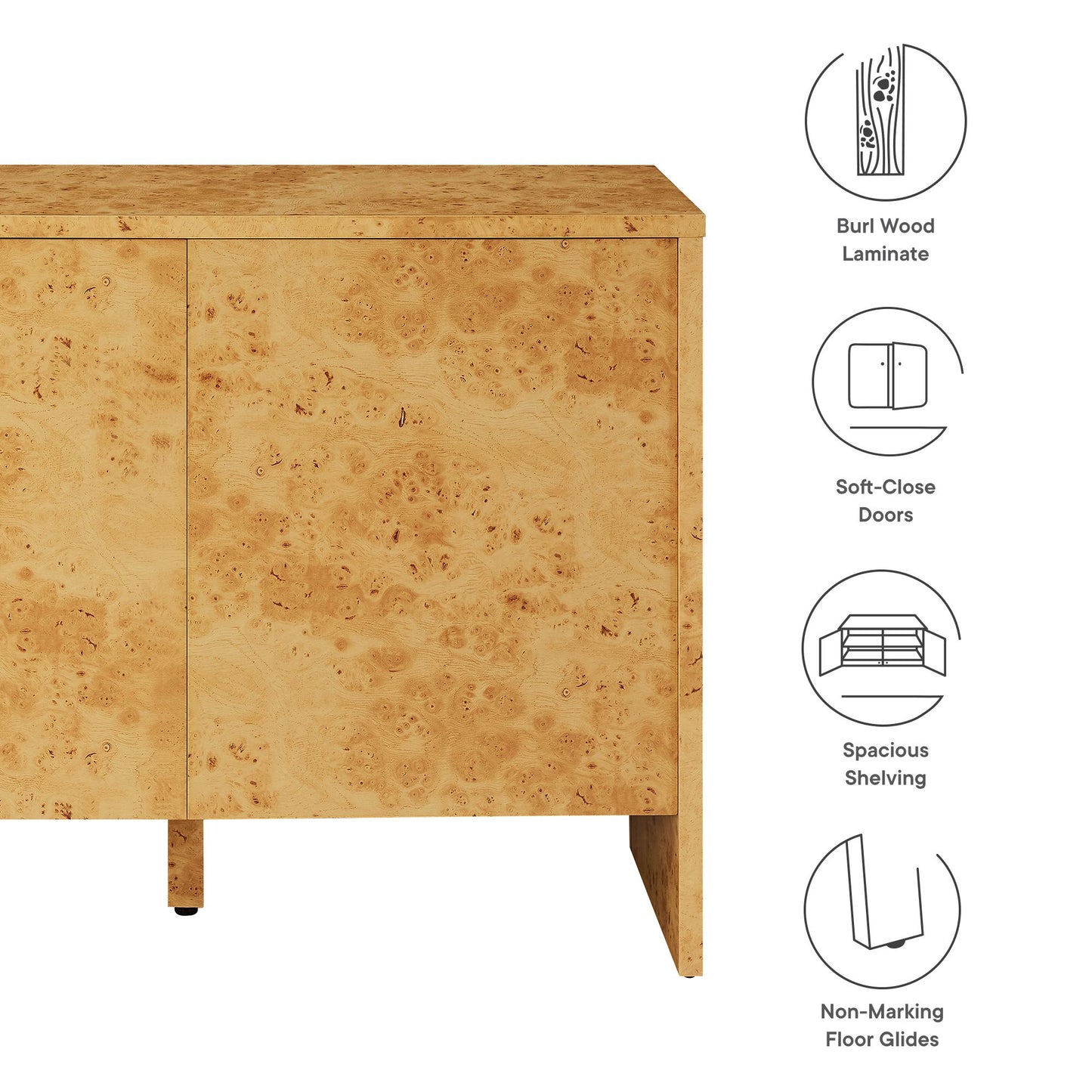 Hudson 40" Burl Wood Sideboard by Modway EEI-6859 FredCo