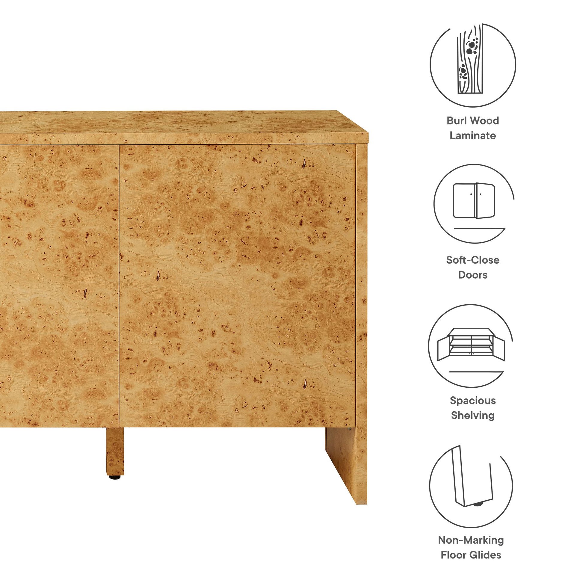 Hudson 60" Burl Wood Sideboard by Modway EEI-6860 FredCo