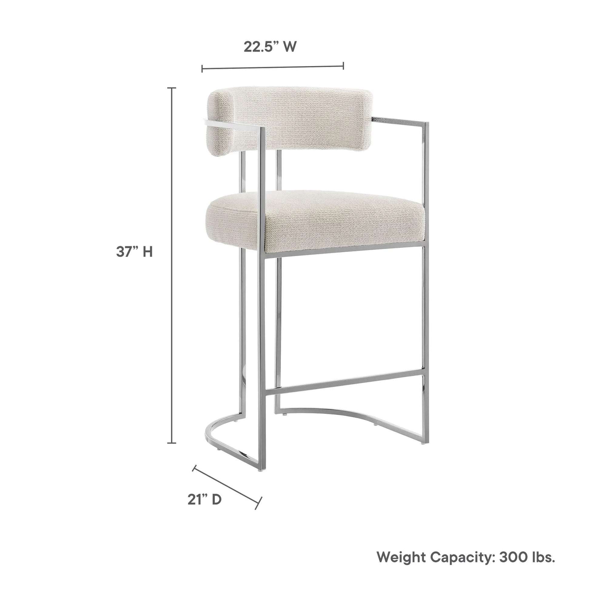 Huron Curved Back Fabric and Metal Counter Stool by Modway EEI-7227 FredCo