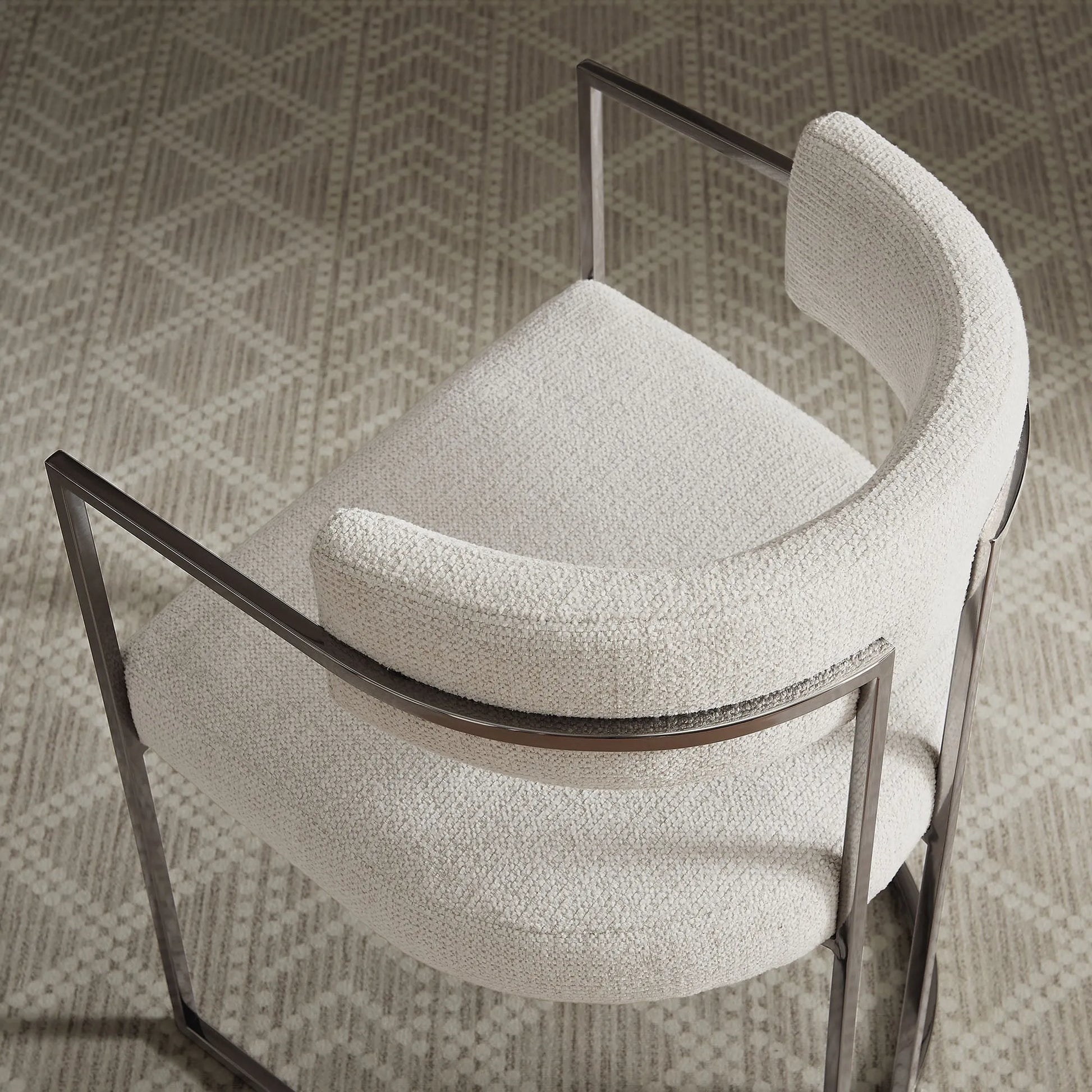 Huron Curved Back Fabric and Metal Dining Accent Chair by Modway EEI-7228 FredCo