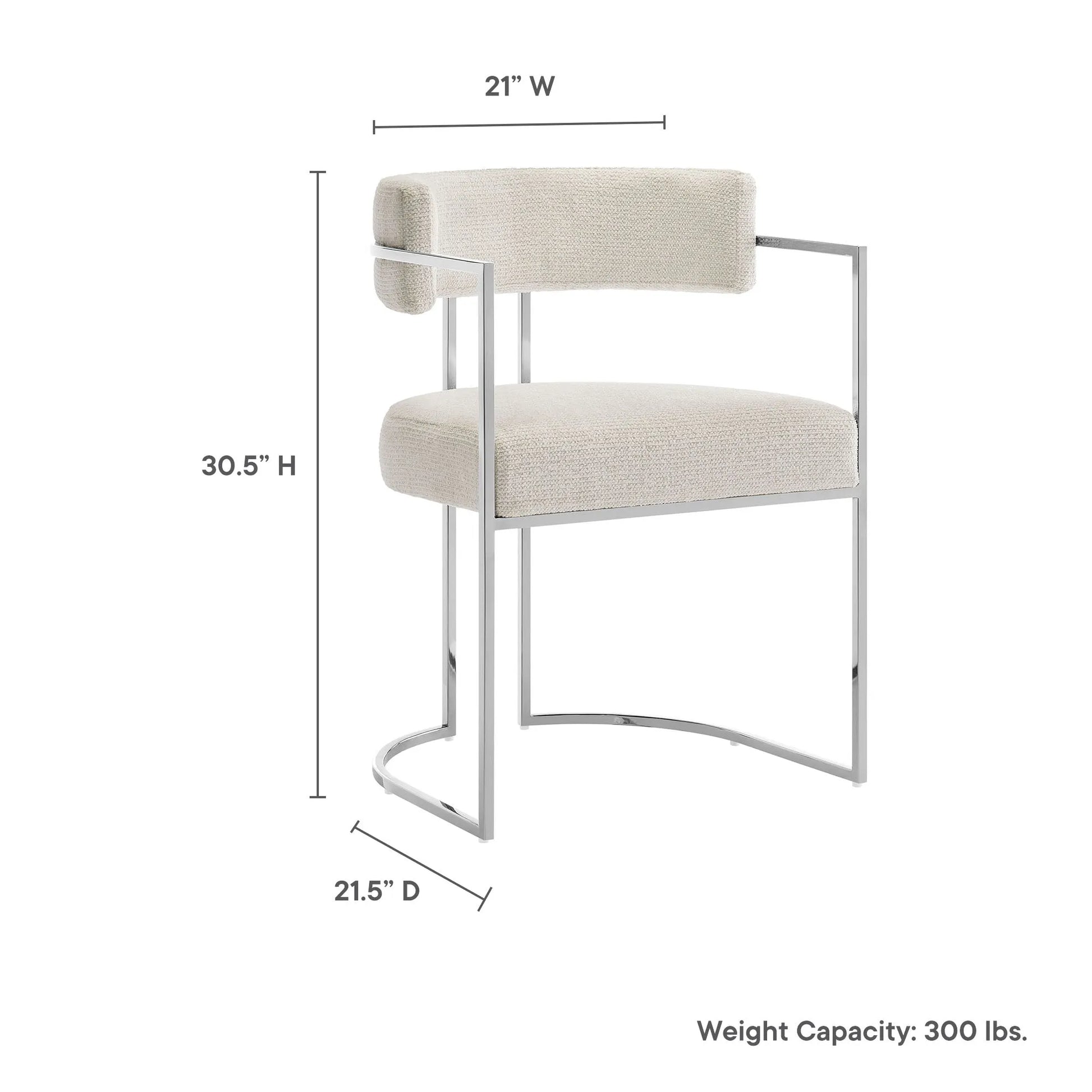 Huron Curved Back Fabric and Metal Dining Accent Chair by Modway EEI-7228 FredCo