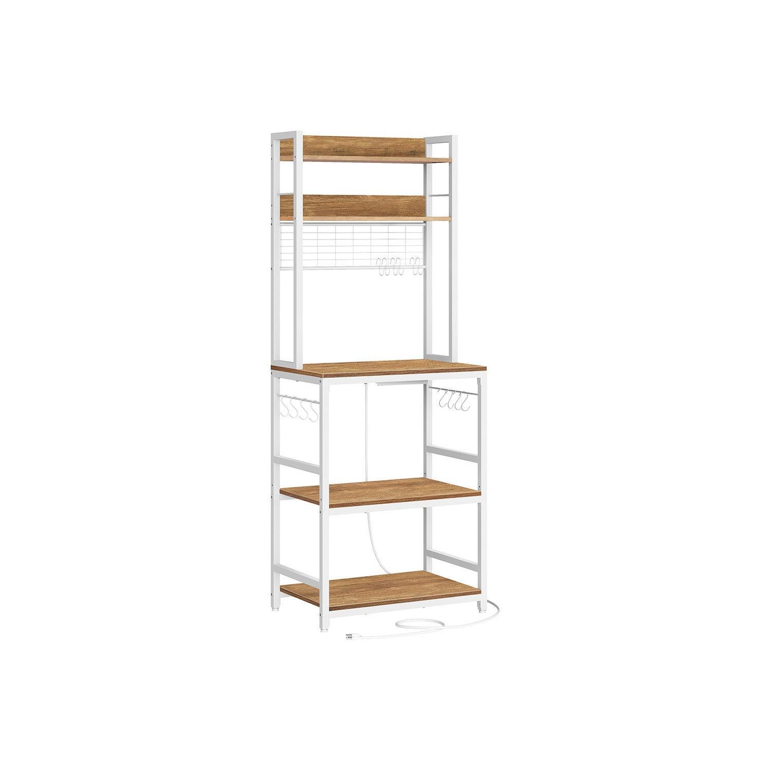 Hutch Bakers Rack with Power Outlet FredCo