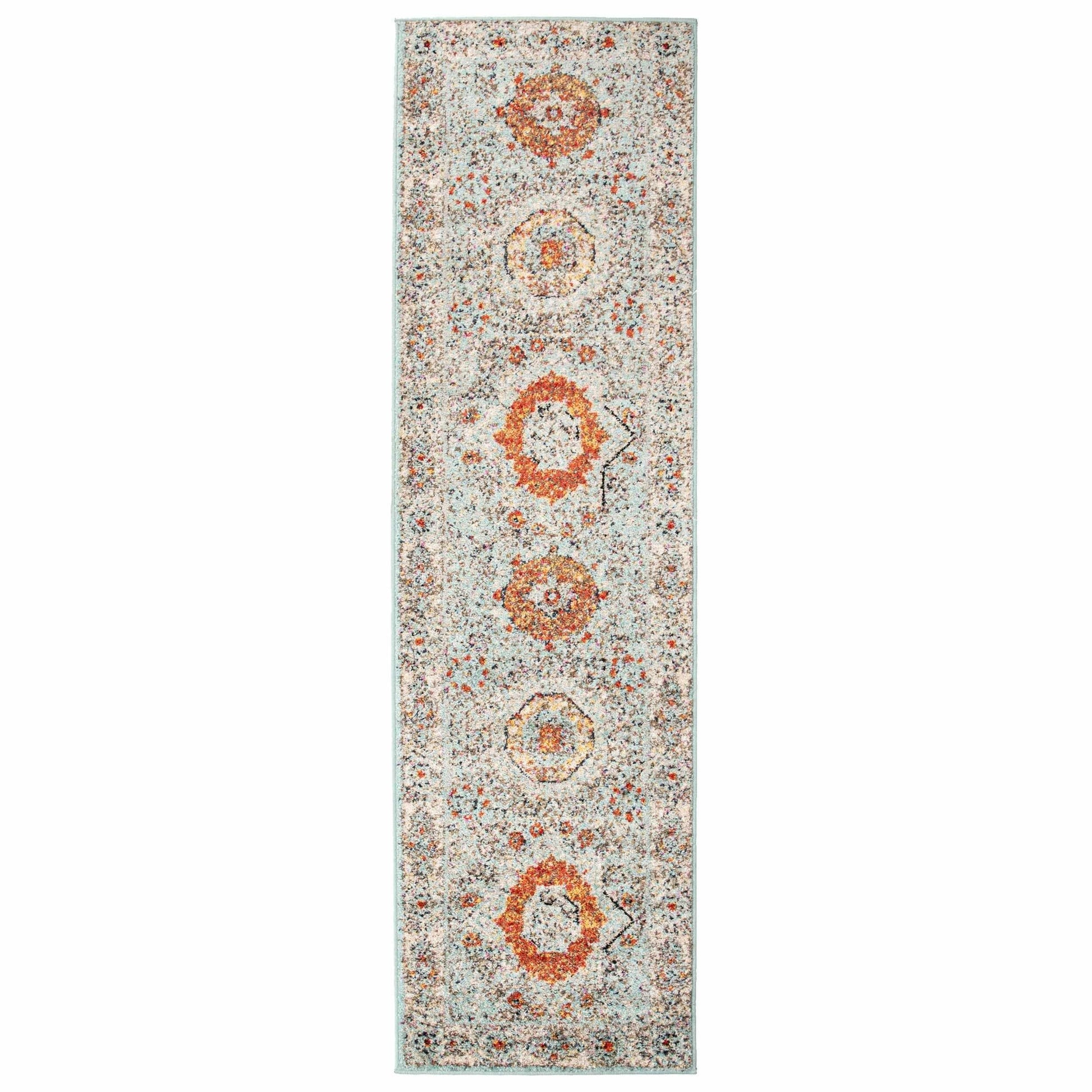 Idalia Vintage Contemporary Floral Light Blue Rug FredCo