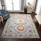 Idalia Vintage Contemporary Floral Light Blue Rug FredCo