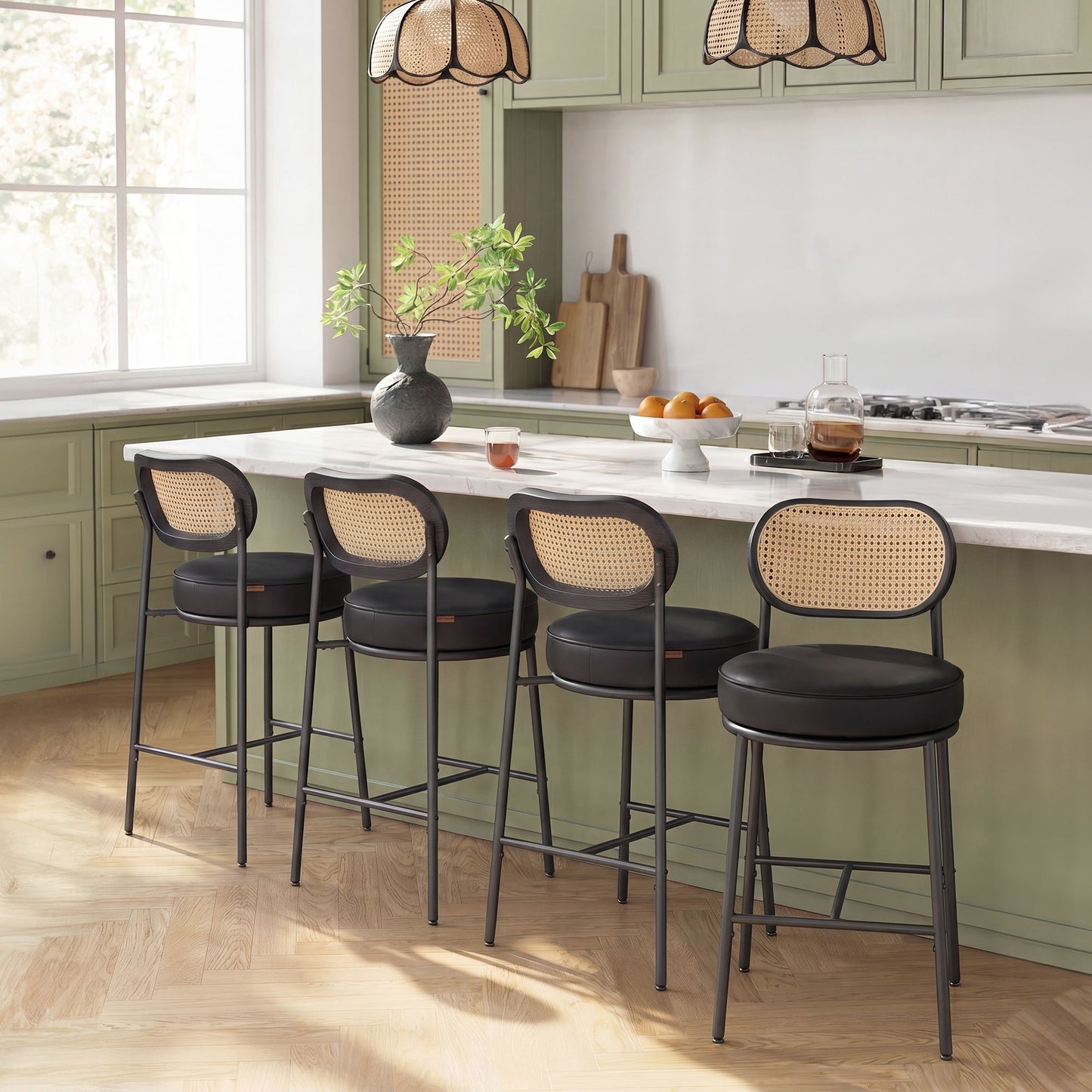 VASAGLE Bar Stools Set of 4 – Ink Black