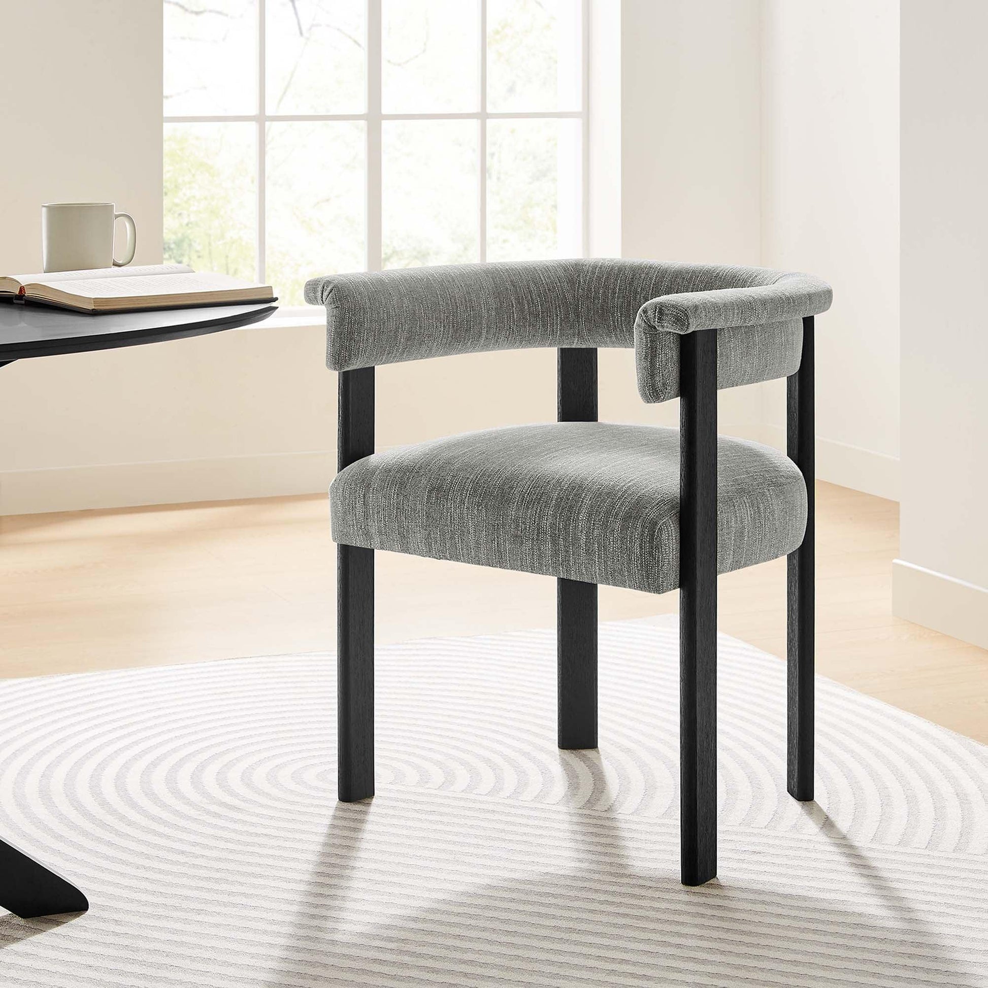 Imogen Fabric Upholstered Barrel Dining Chairs Set of 2 by Modway FredCo