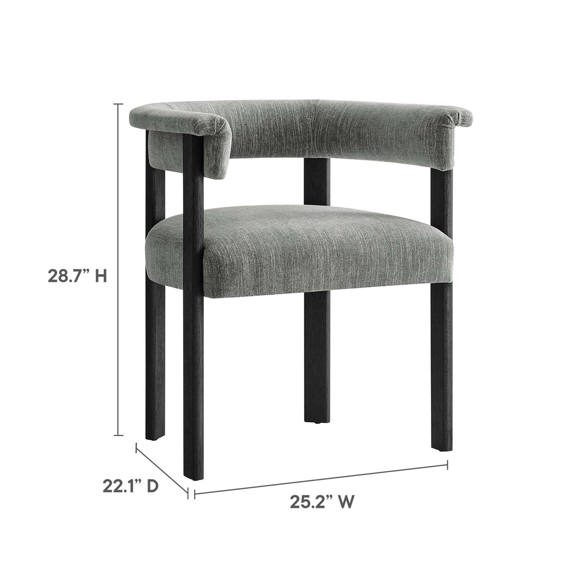 Imogen Fabric Upholstered Barrel Dining Chairs Set of 2 by Modway FredCo
