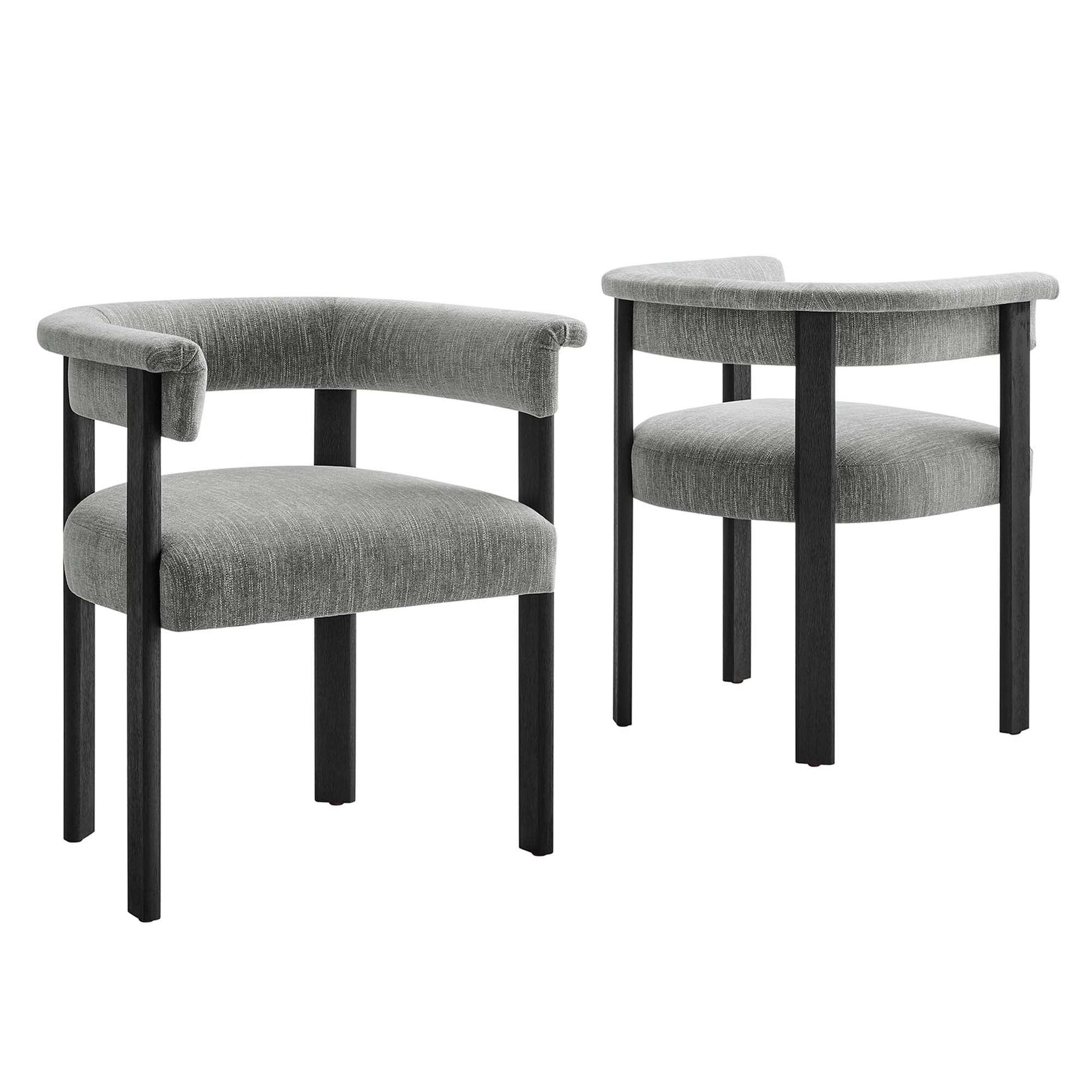 Imogen Fabric Upholstered Barrel Dining Chairs Set of 2 by Modway FredCo