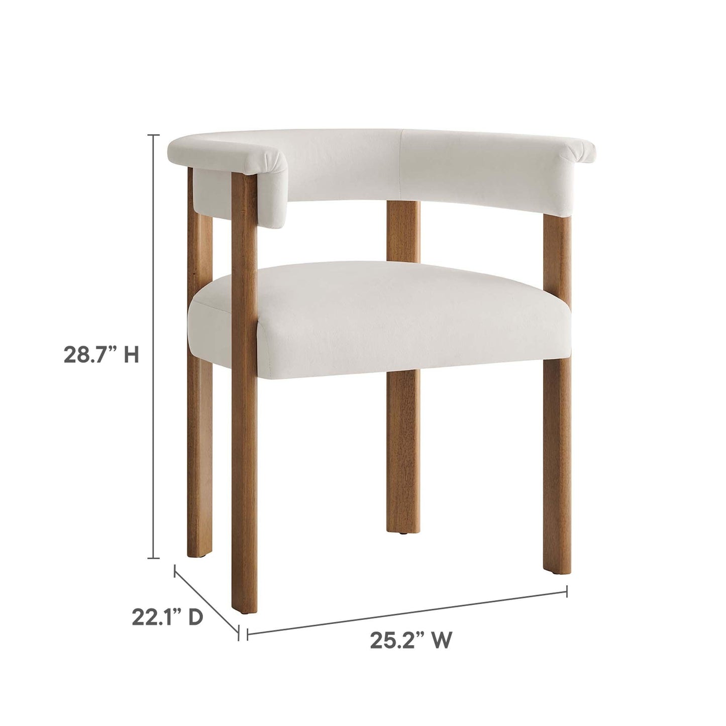 Imogen Performance Velvet Barrel Dining Chairs Set of 2 by Modway FredCo