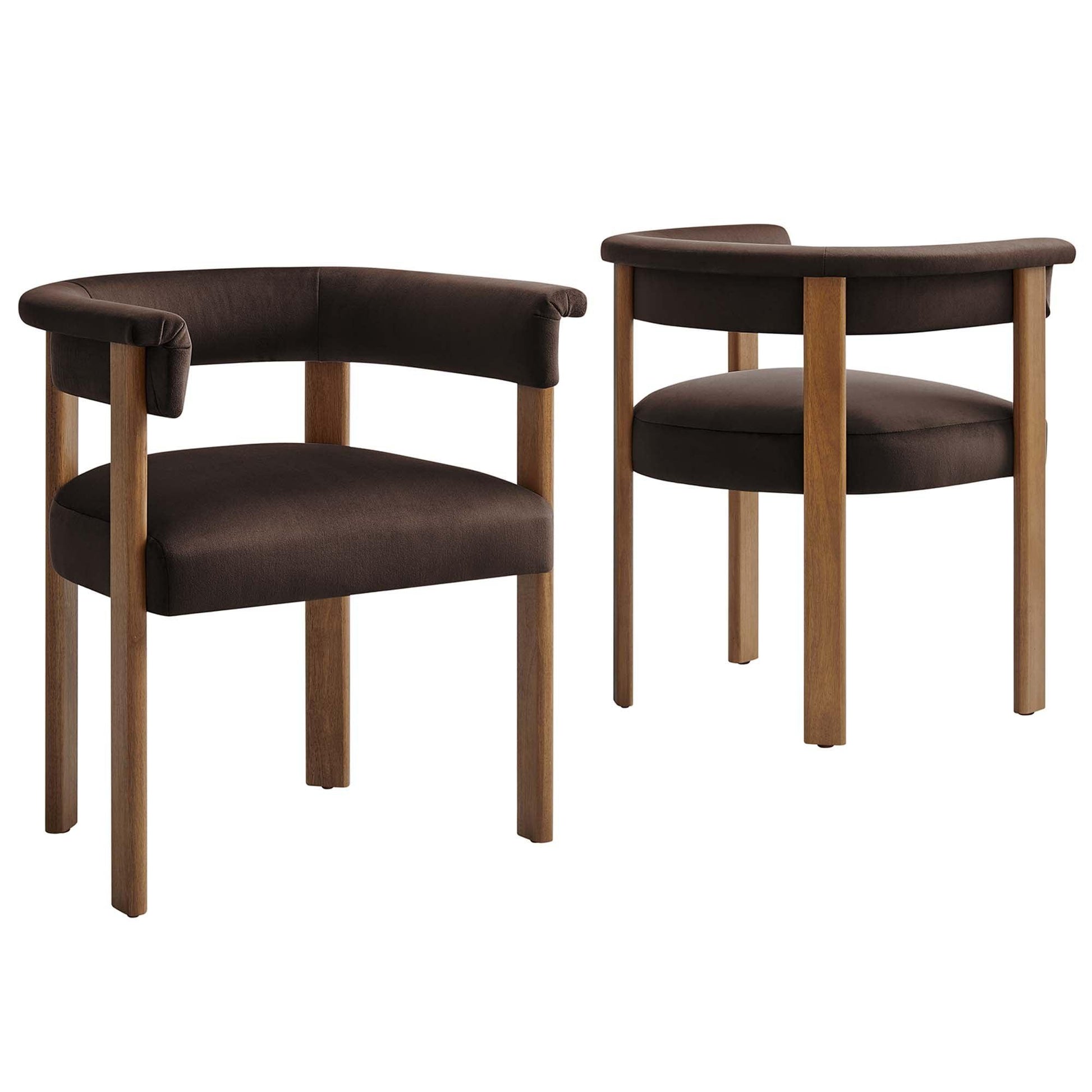 Imogen Performance Velvet Barrel Dining Chairs Set of 2 by Modway FredCo