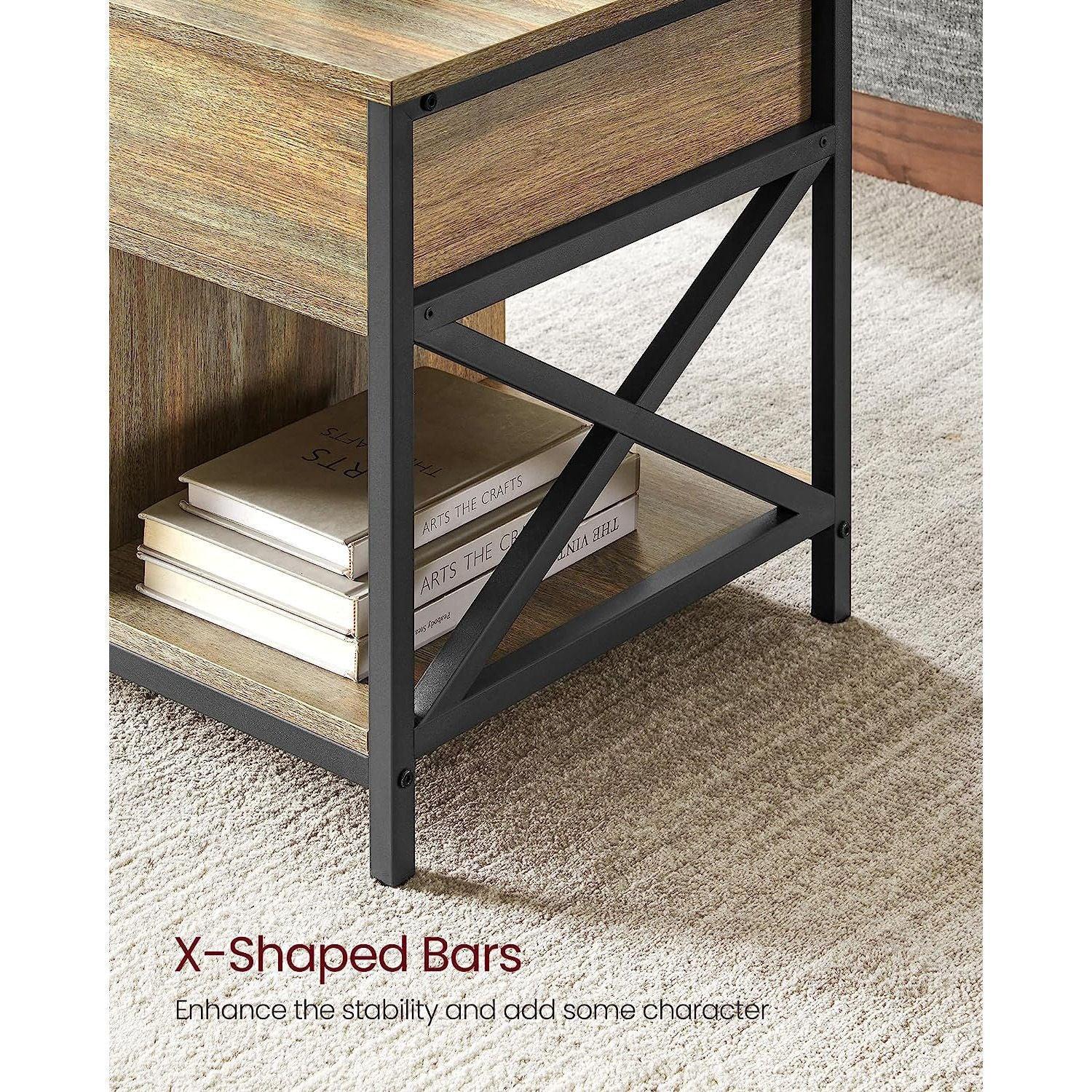 Industrial Coffee Table with Hidden Compartments FredCo