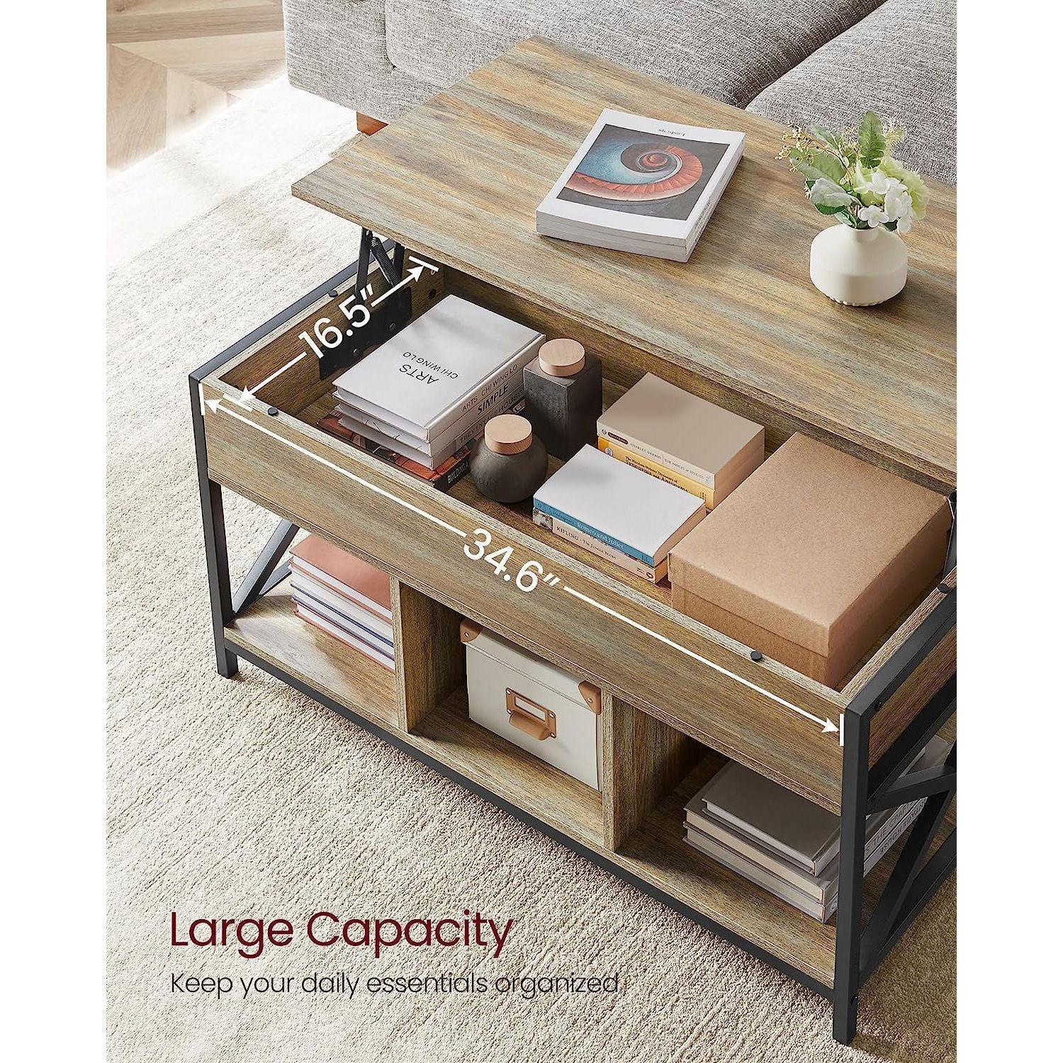 Industrial Coffee Table with Hidden Compartments FredCo