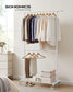 industrial Double Rod Metal Clothing Rack for Hanging Clothes FredCo