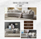 Iniko Beige Boucle Sofa with Toss Pillows FredCo